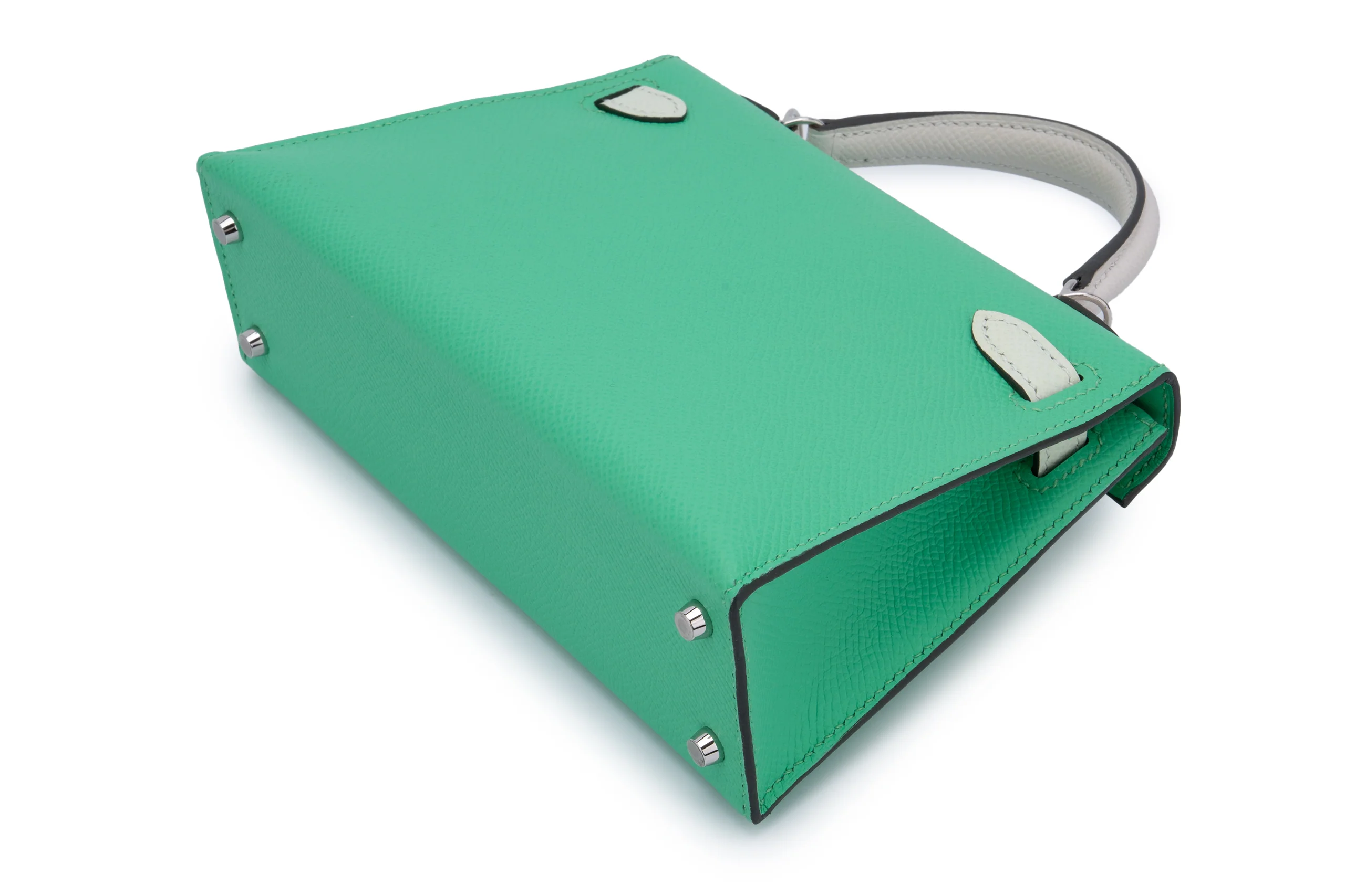 Hermès Mini Kelly	Tri Colour	Epsom	Vert Comic / Vert Fizz / Gris Perle	PHW - Image 10