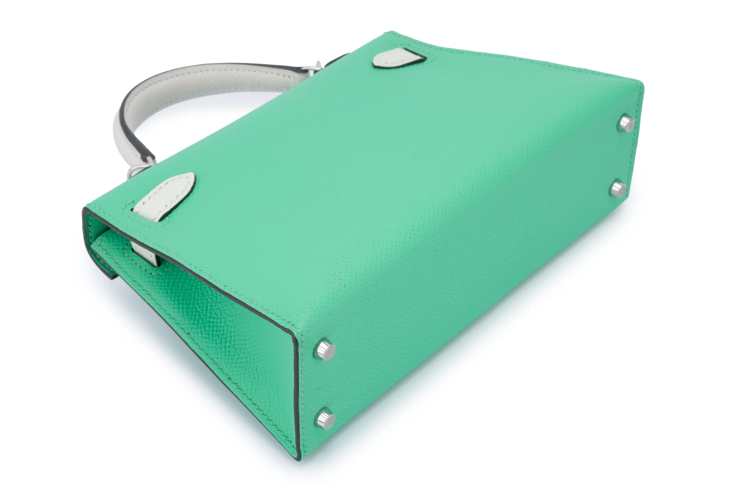 Hermès Mini Kelly	Tri Colour	Epsom	Vert Comic / Vert Fizz / Gris Perle	PHW - Image 11