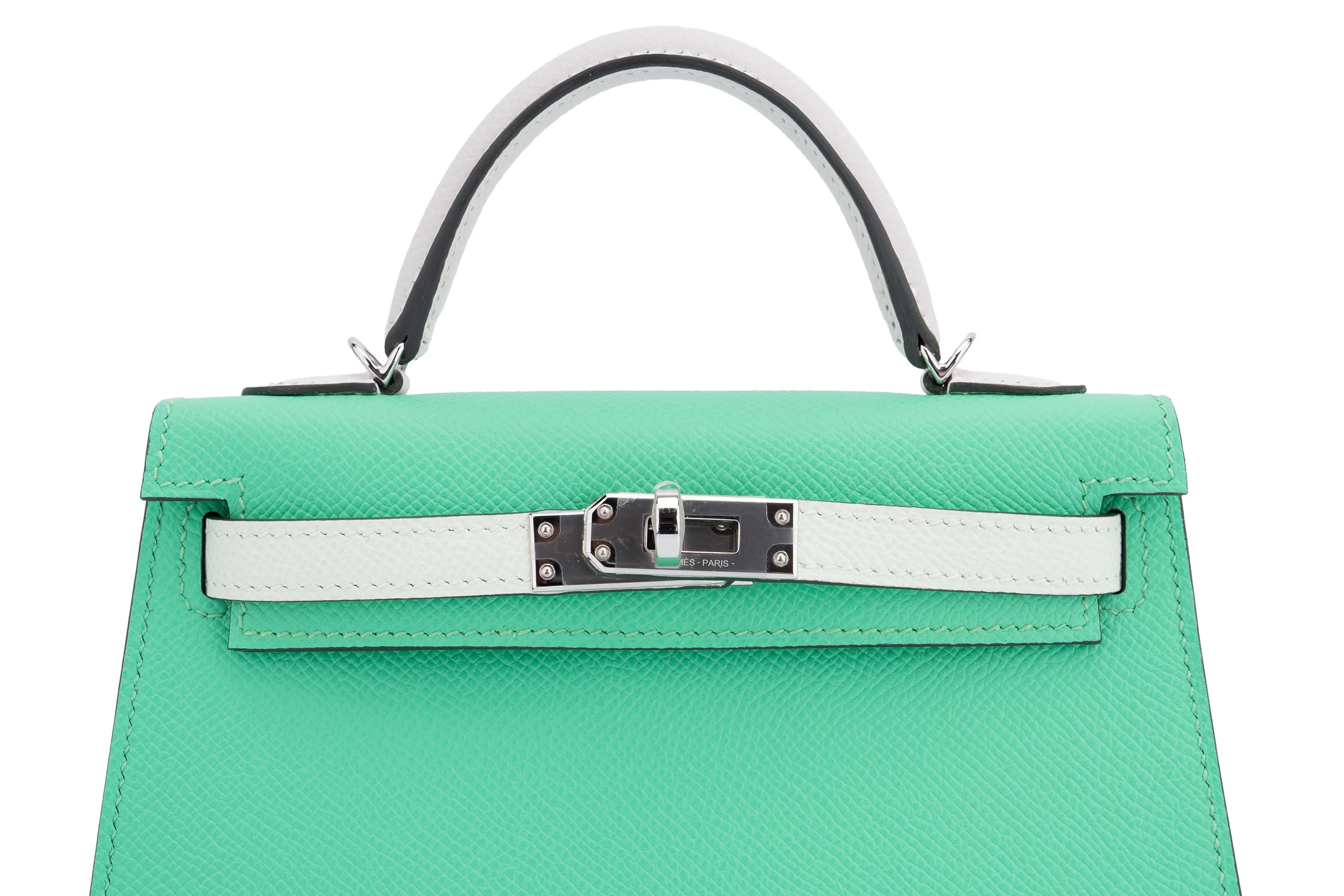 Hermès Mini Kelly	Tri Colour	Epsom	Vert Comic / Vert Fizz / Gris Perle	PHW - Image 7