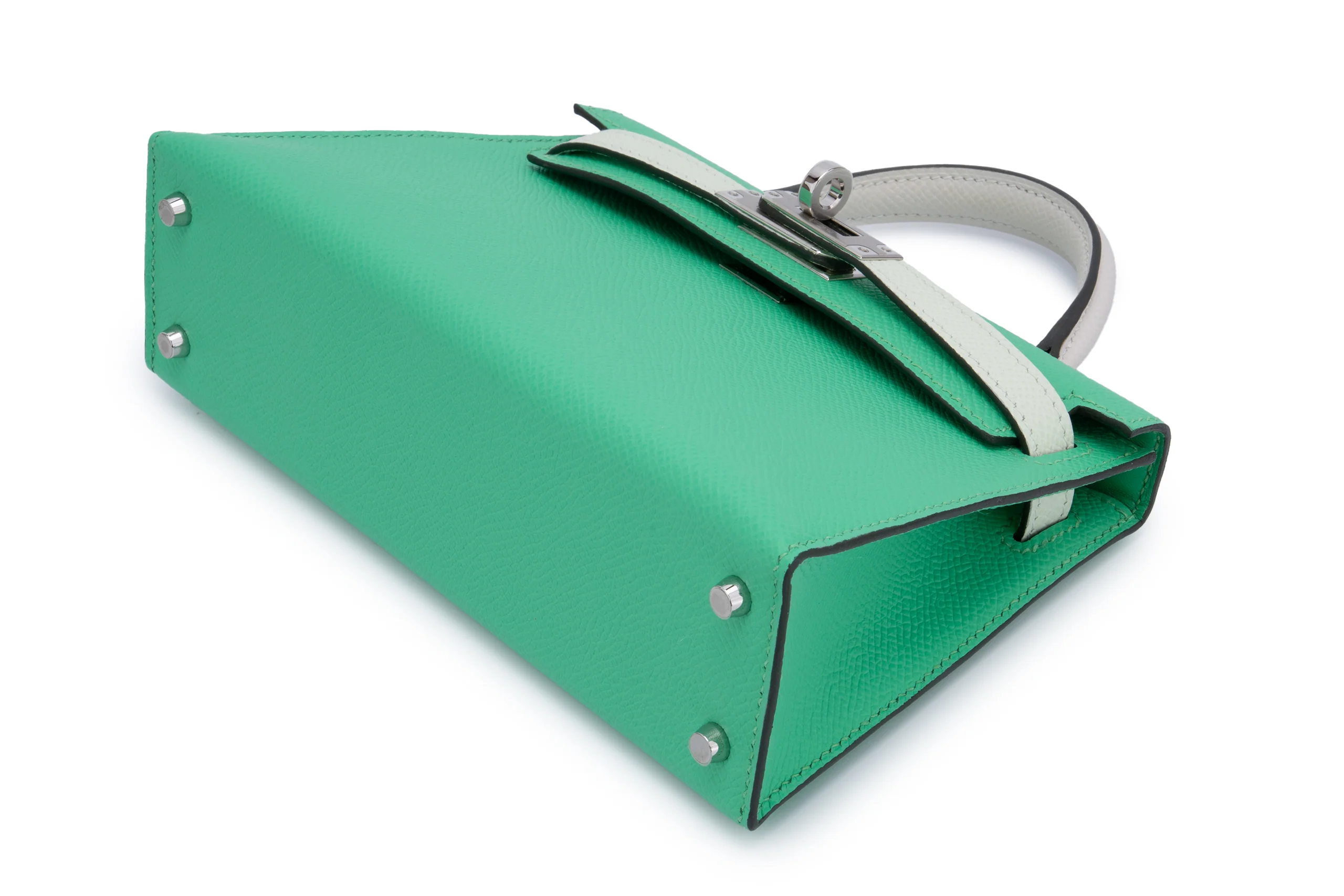 Hermès Mini Kelly	Tri Colour	Epsom	Vert Comic / Vert Fizz / Gris Perle	PHW - Image 8