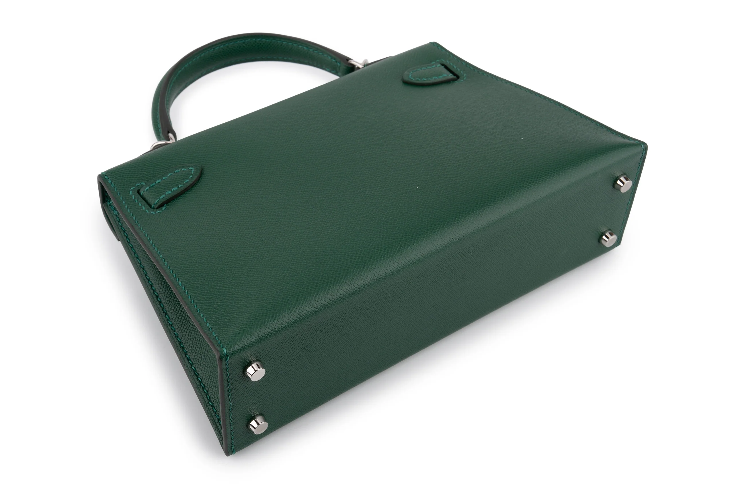 Hermès Mini Kelly 		Veau Madame 	Vert Moyen 	PHW - Image 11