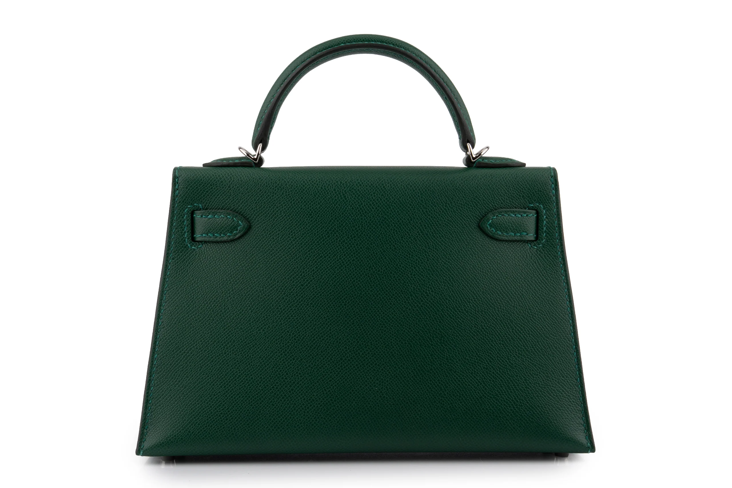 Hermès Mini Kelly 		Veau Madame 	Vert Moyen 	PHW - Image 2