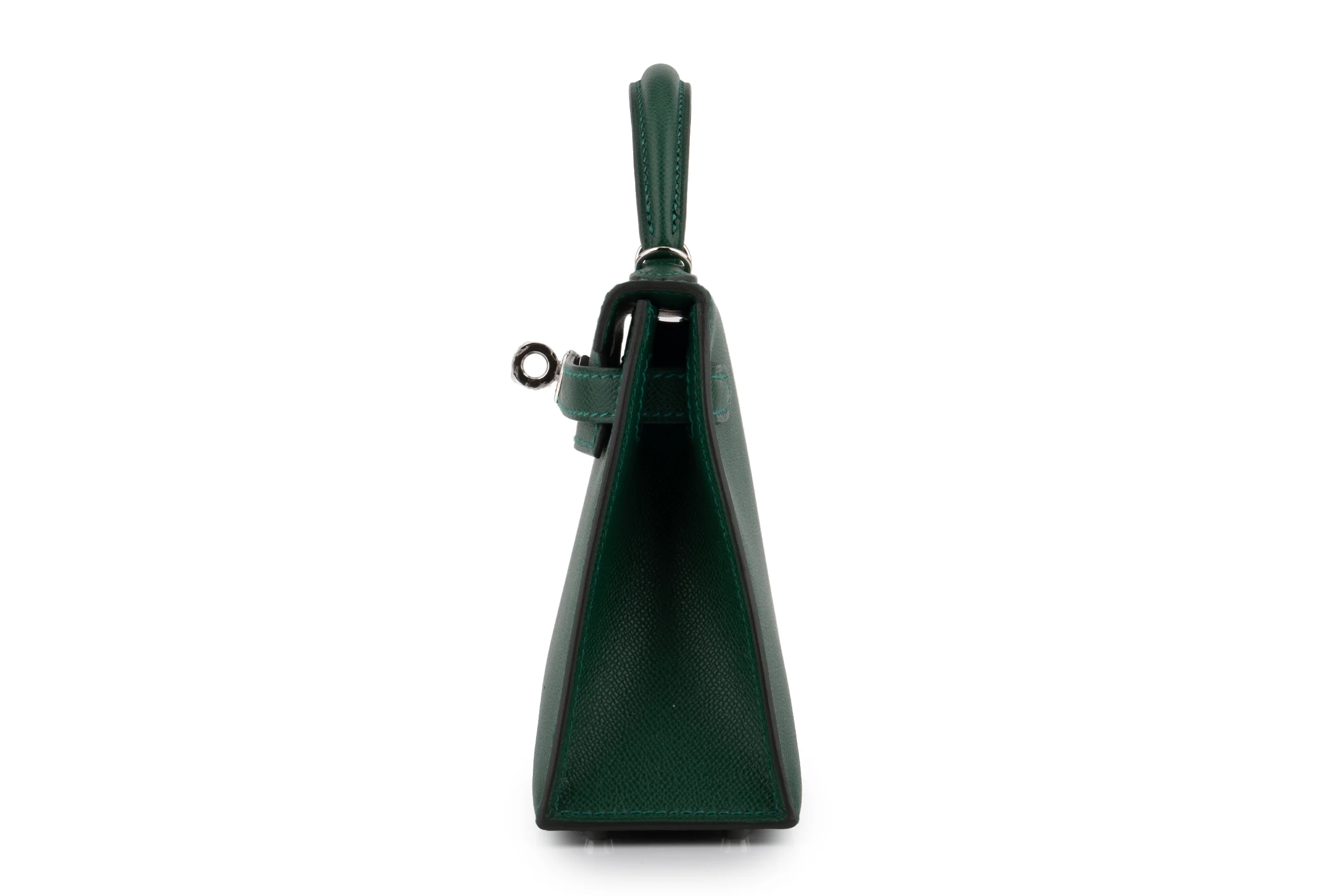 Hermès Mini Kelly 		Veau Madame 	Vert Moyen 	PHW - Image 6