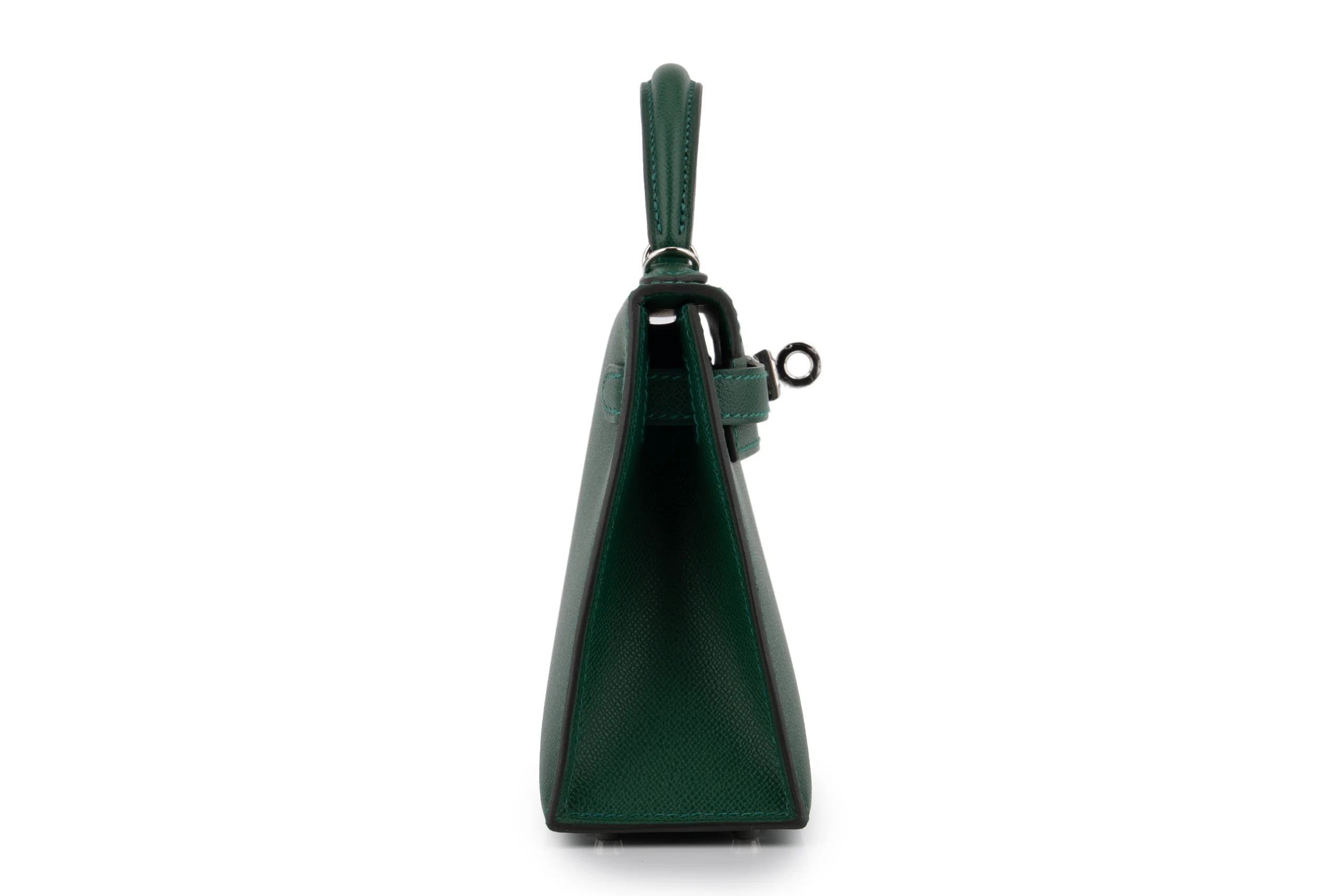 Hermès Mini Kelly 		Veau Madame 	Vert Moyen 	PHW - Image 7