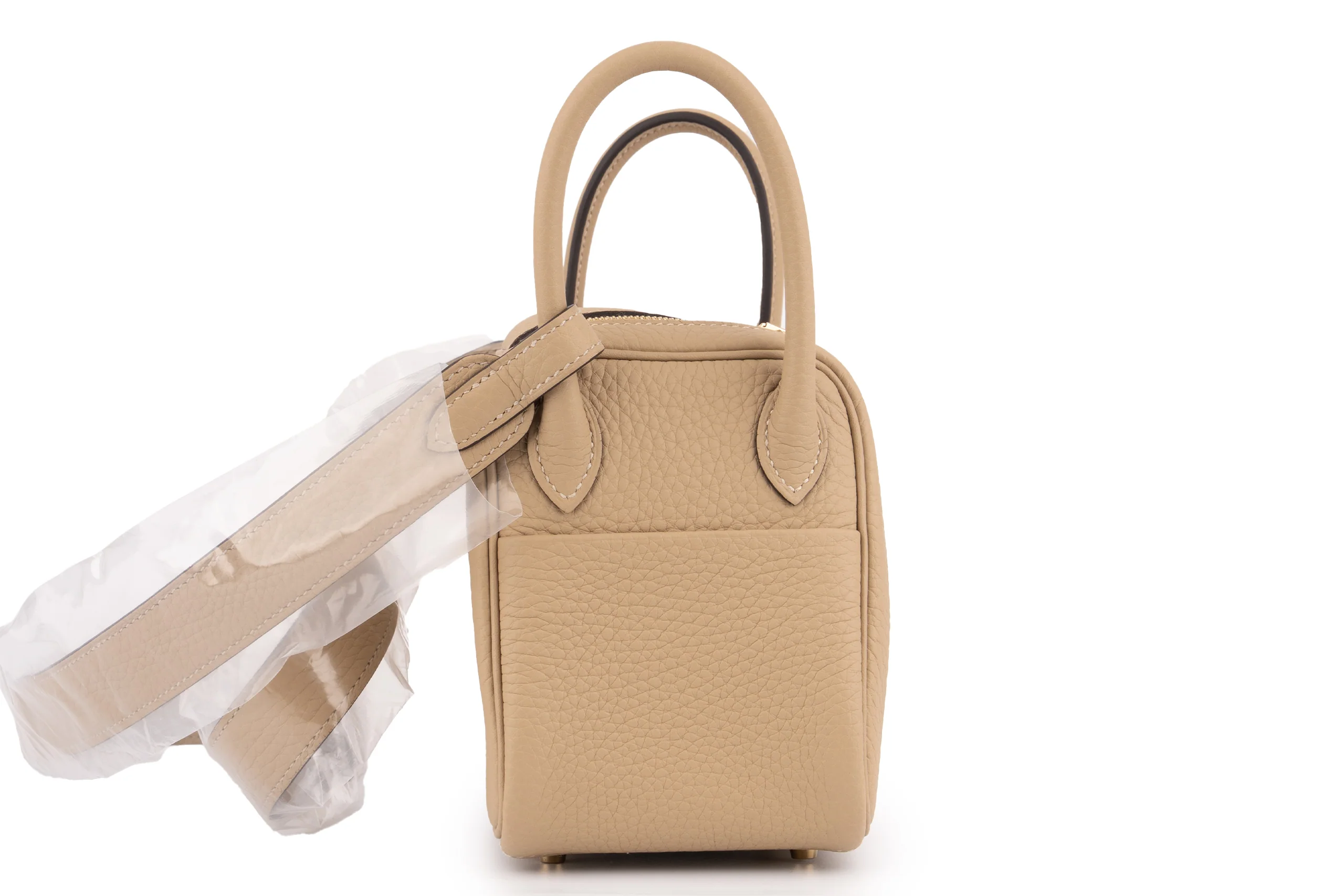 Hermès Mini Lindy	Clemence	Beige Marfa	GHW - Image 5