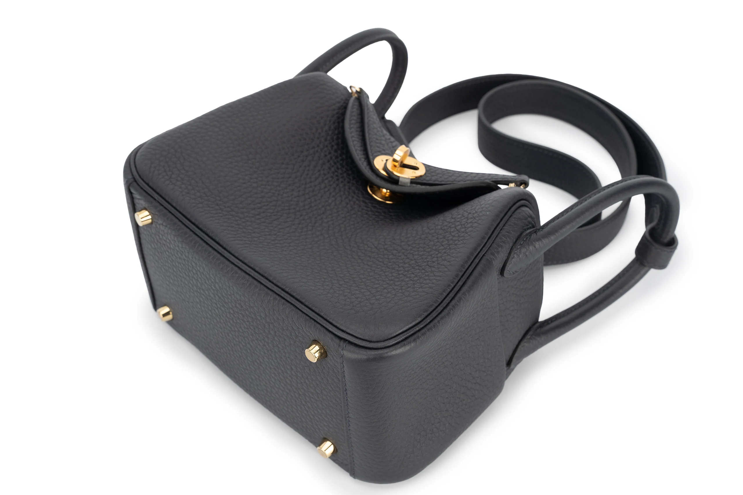 Hermès Mini Lindy Clemence Caban GHW - Image 10