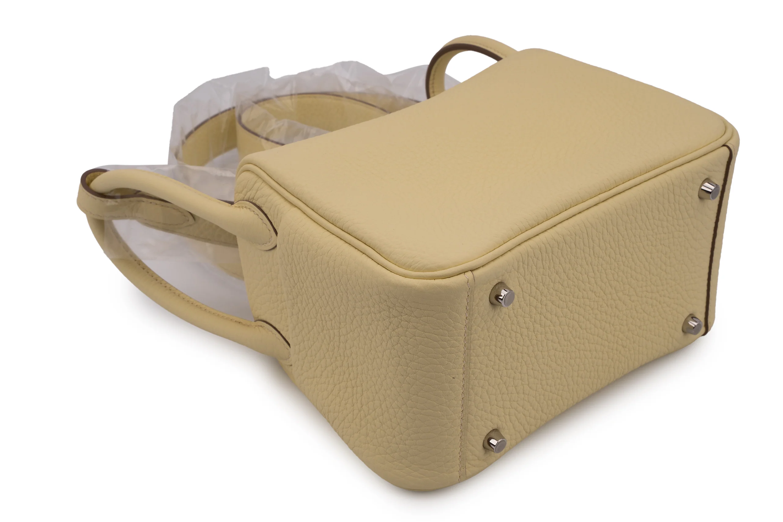 Hermès Mini Lindy Clemence Jaune Milton PHW - Image 11