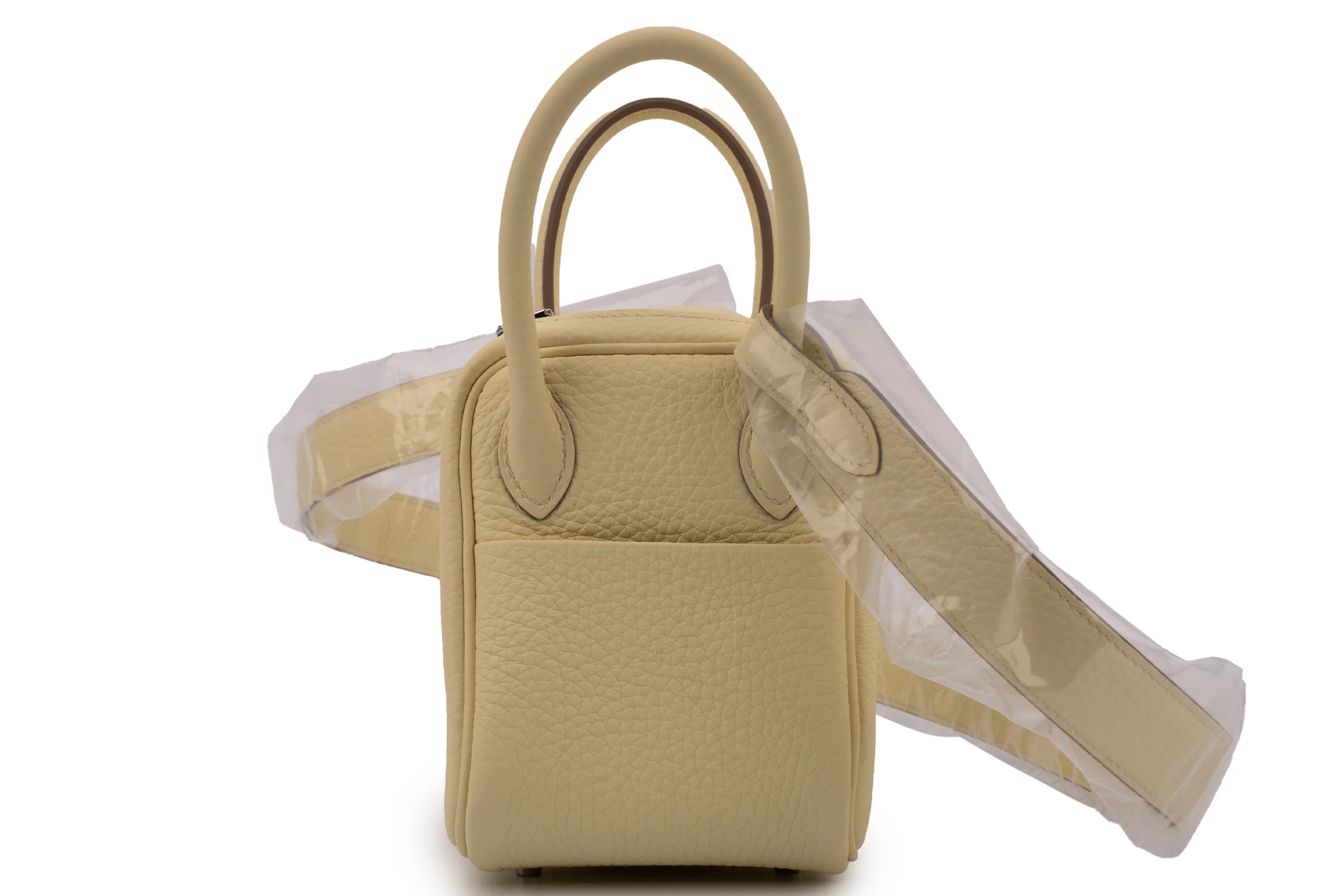 Hermès Mini Lindy Clemence Jaune Milton PHW - Image 3