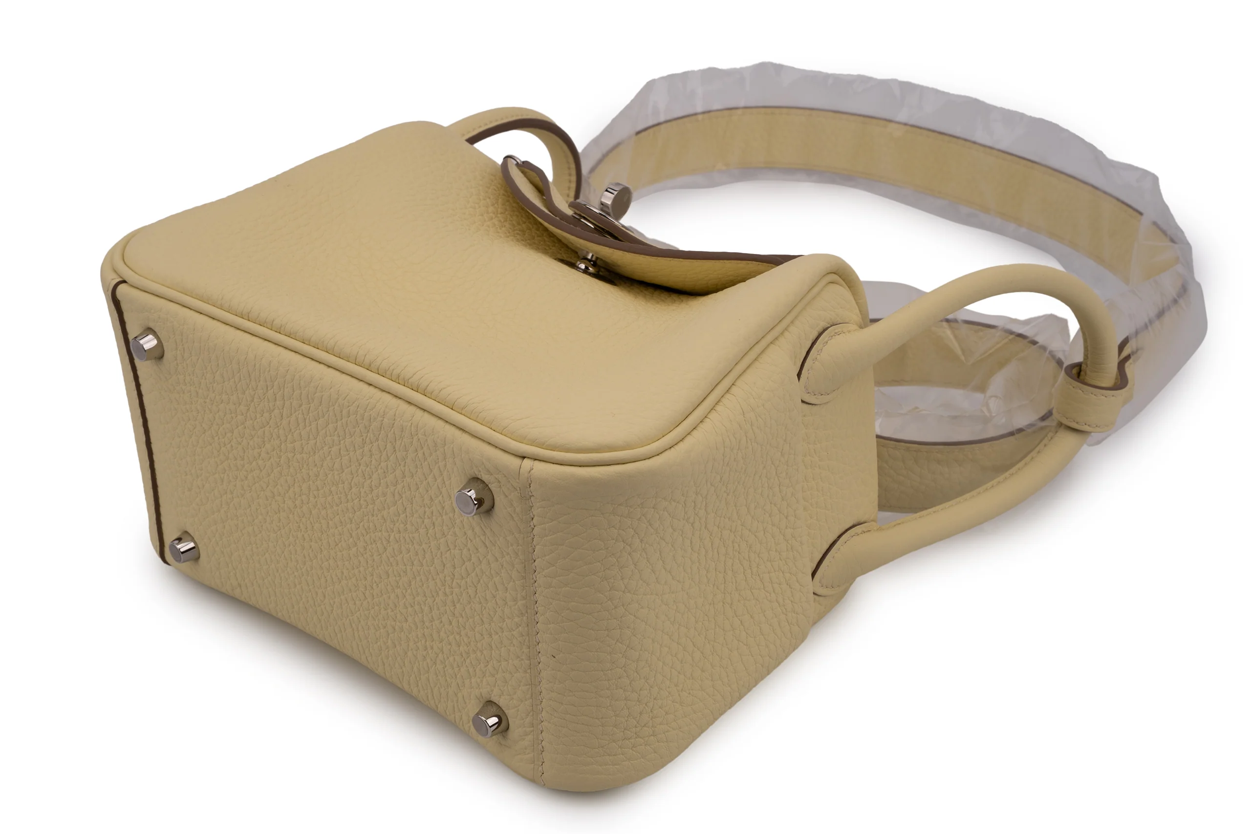 Hermès Mini Lindy Clemence Jaune Milton PHW - Image 8