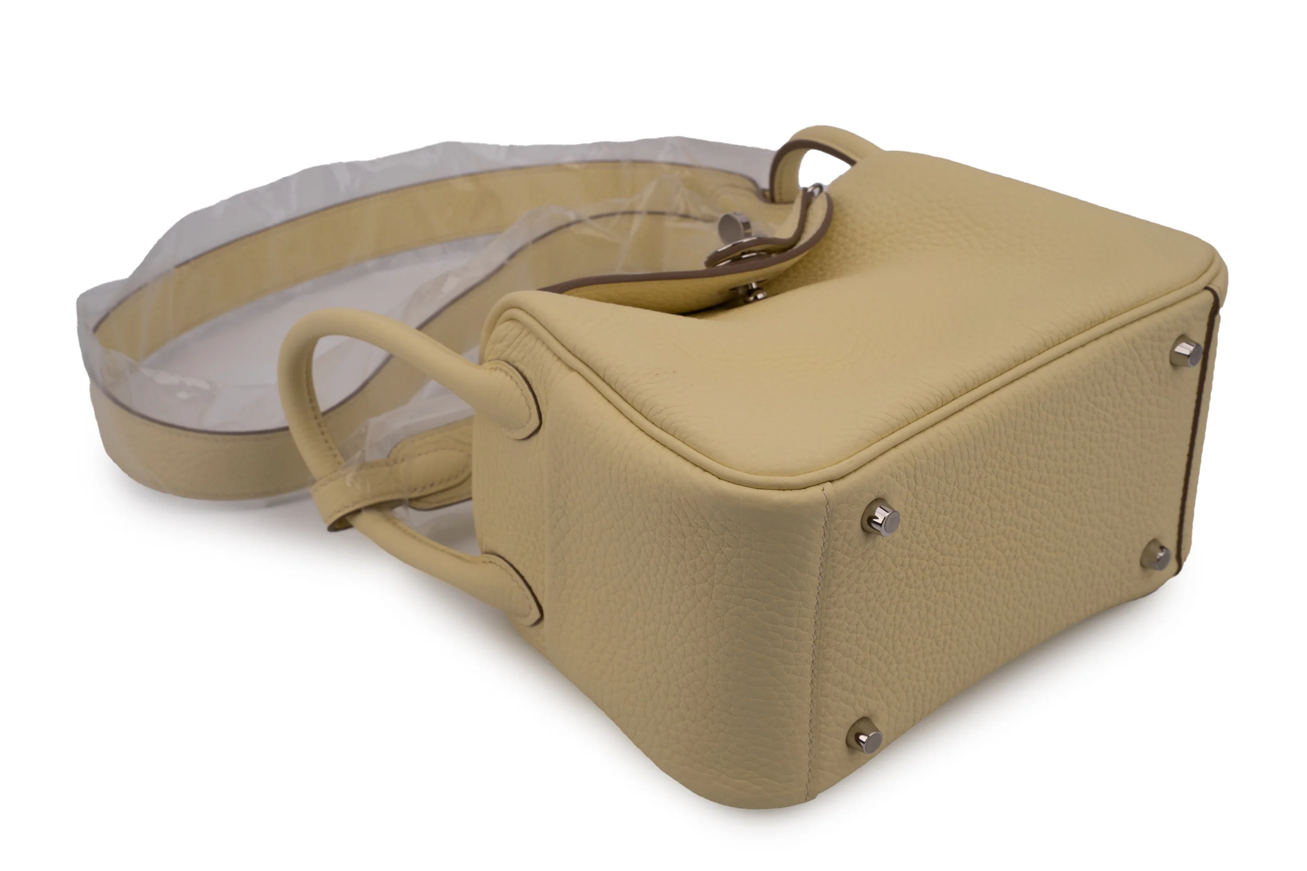 Hermès Mini Lindy Clemence Jaune Milton PHW - Image 9