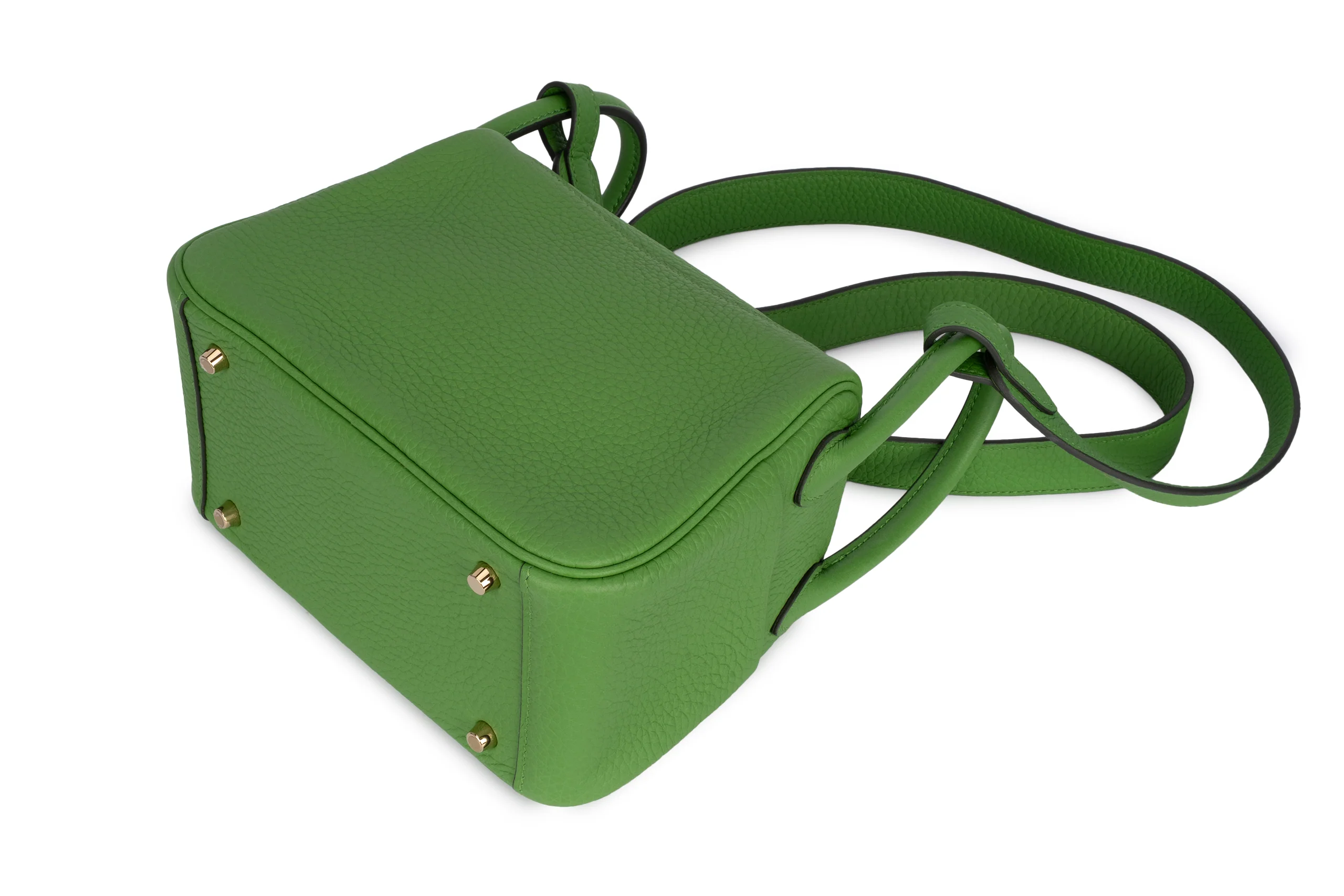 Hermès Mini Lindy Clemence	Vert Yucca	GHW - Image 10