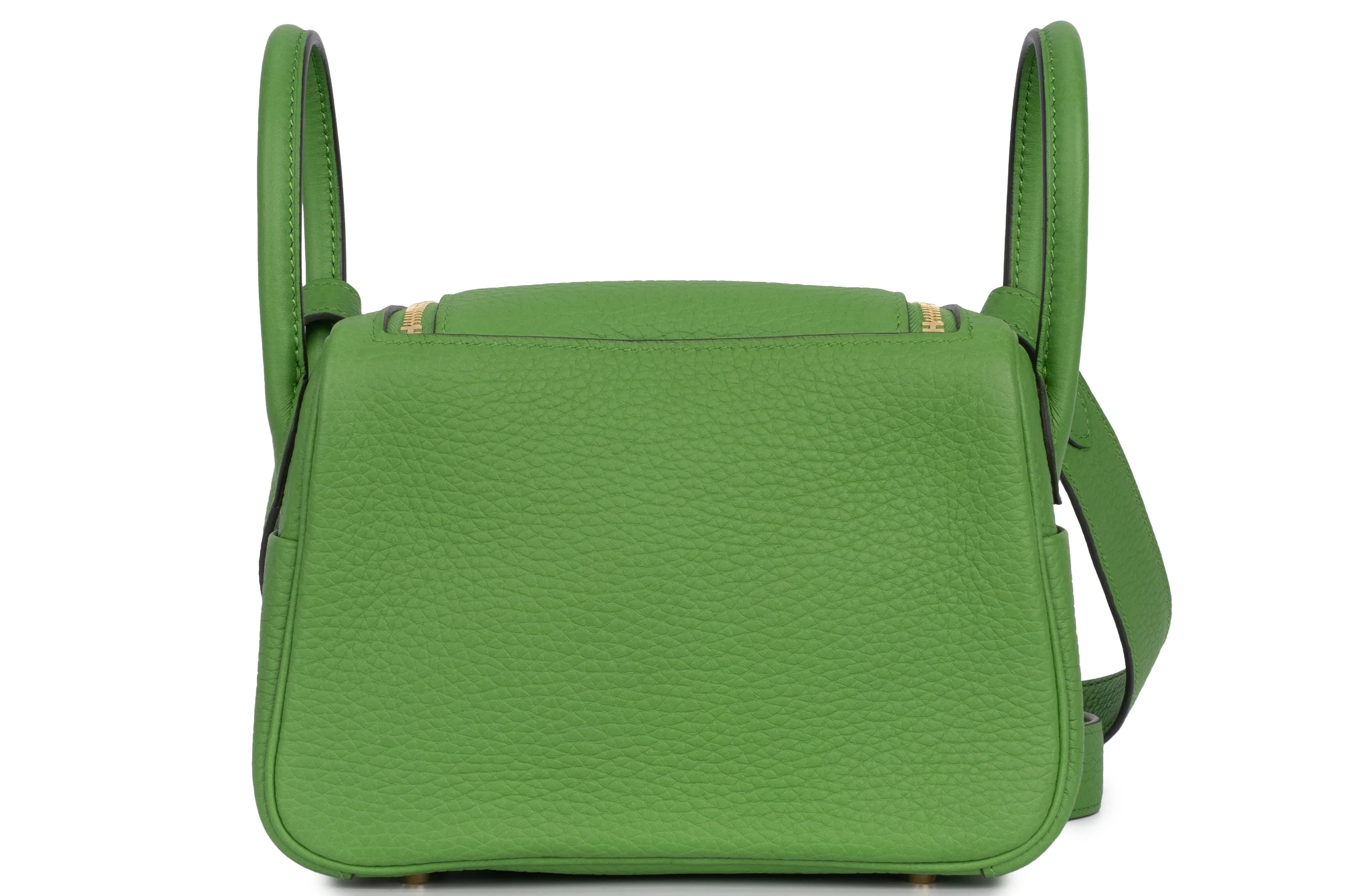 Hermès Mini Lindy Clemence	Vert Yucca	GHW - Image 4