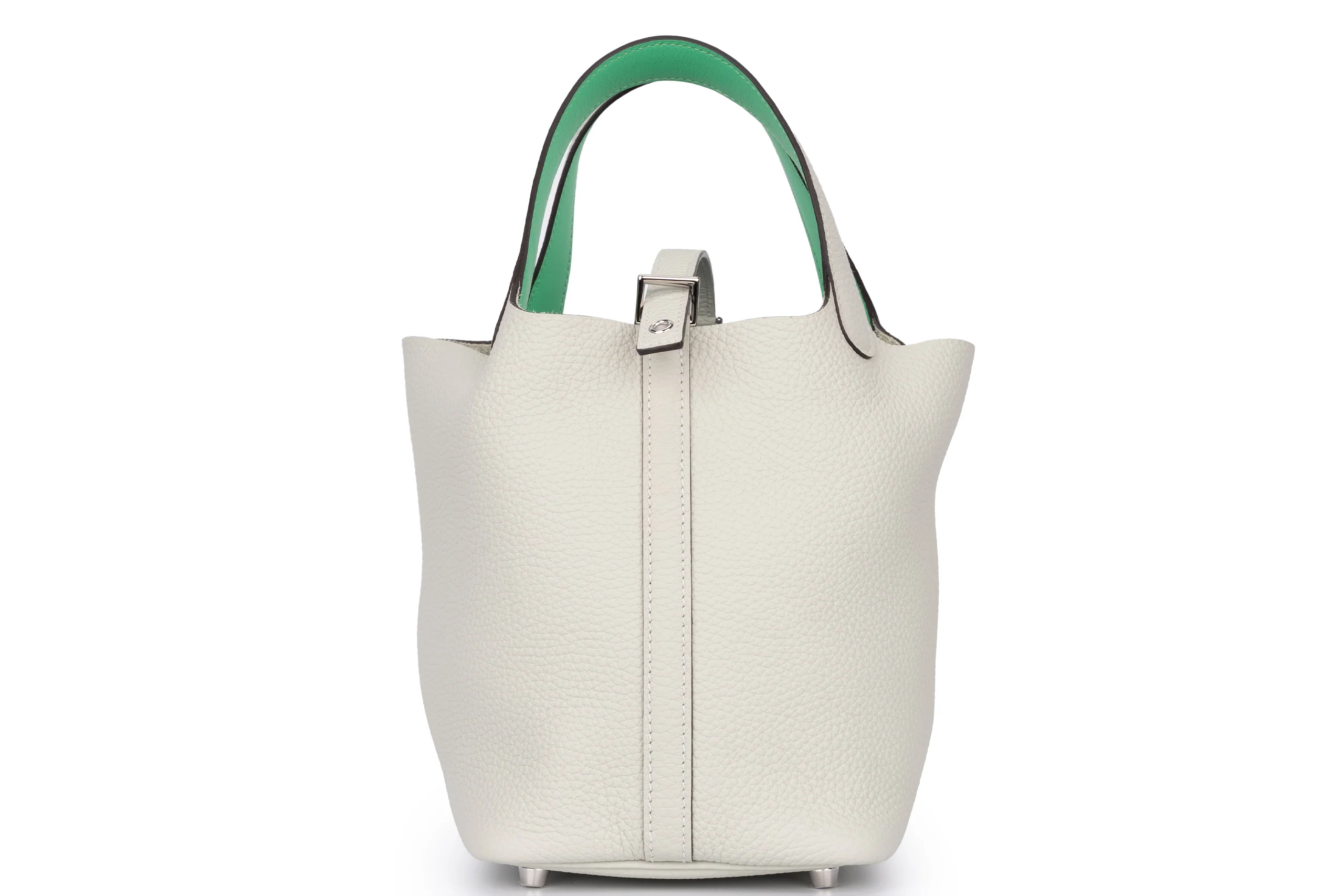 Hermès Picotin 18		Clemence	Gris Neve Verso Menthe PHW - Image 3
