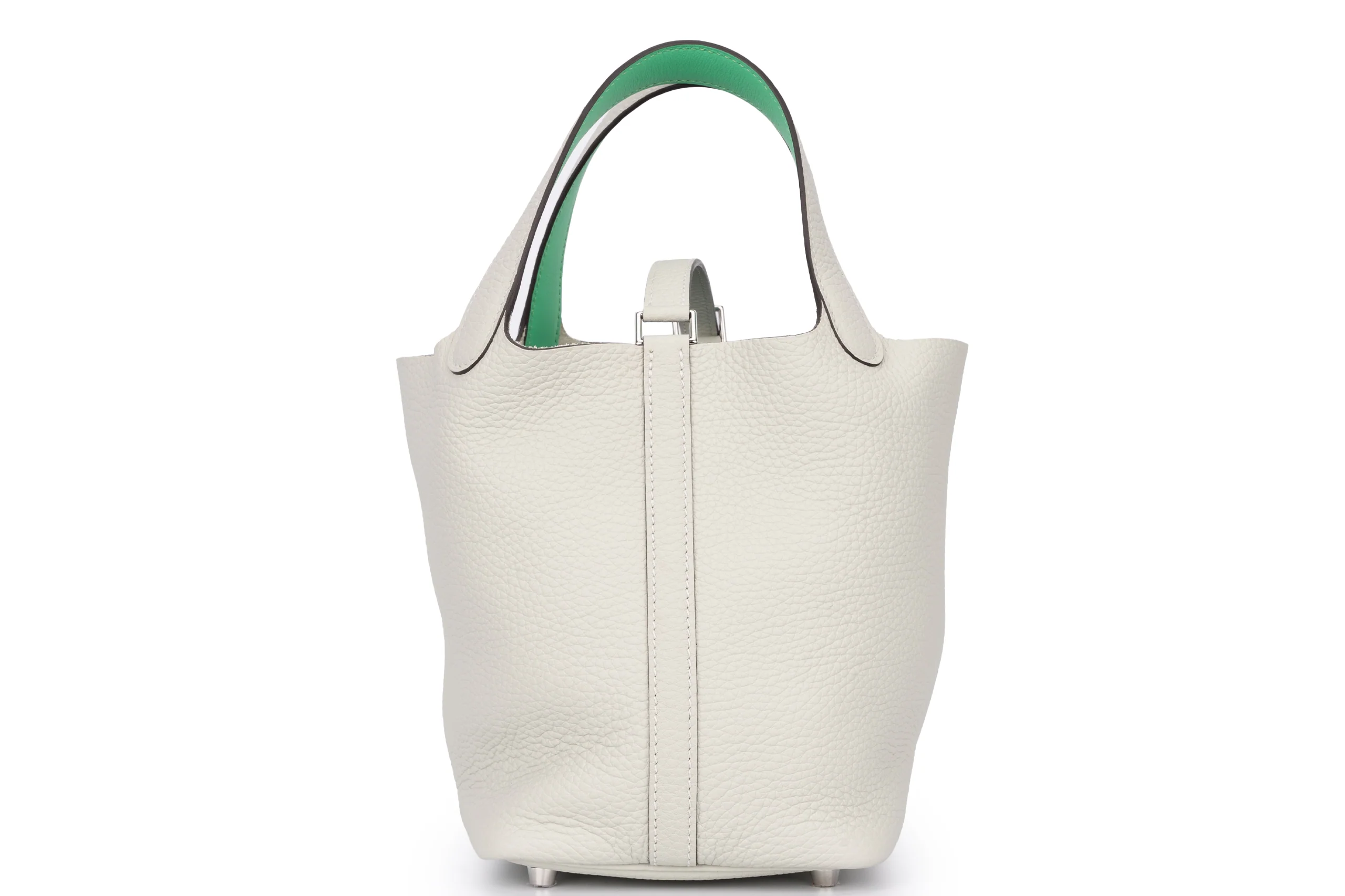 Hermès Picotin 18		Clemence	Gris Neve Verso Menthe PHW - Image 5