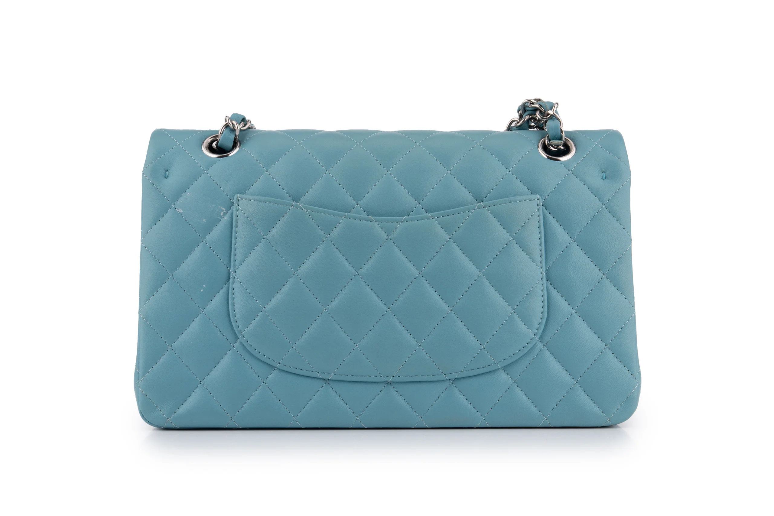 Medium Classic Flap	Lambskin	Teal/Turquoise	Gunmetal Hardware - Image 12