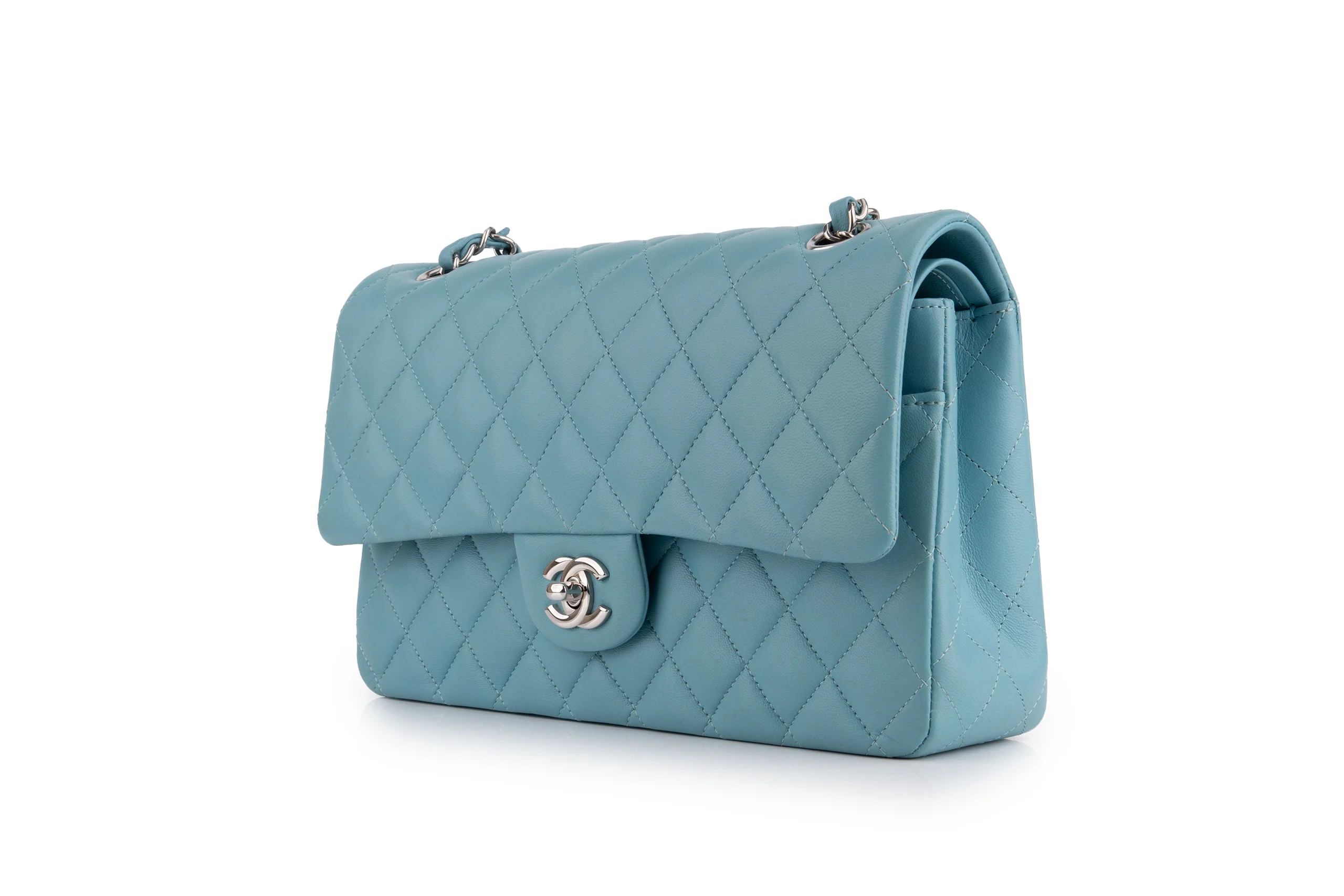 Medium Classic Flap	Lambskin	Teal/Turquoise	Gunmetal Hardware - Image 2