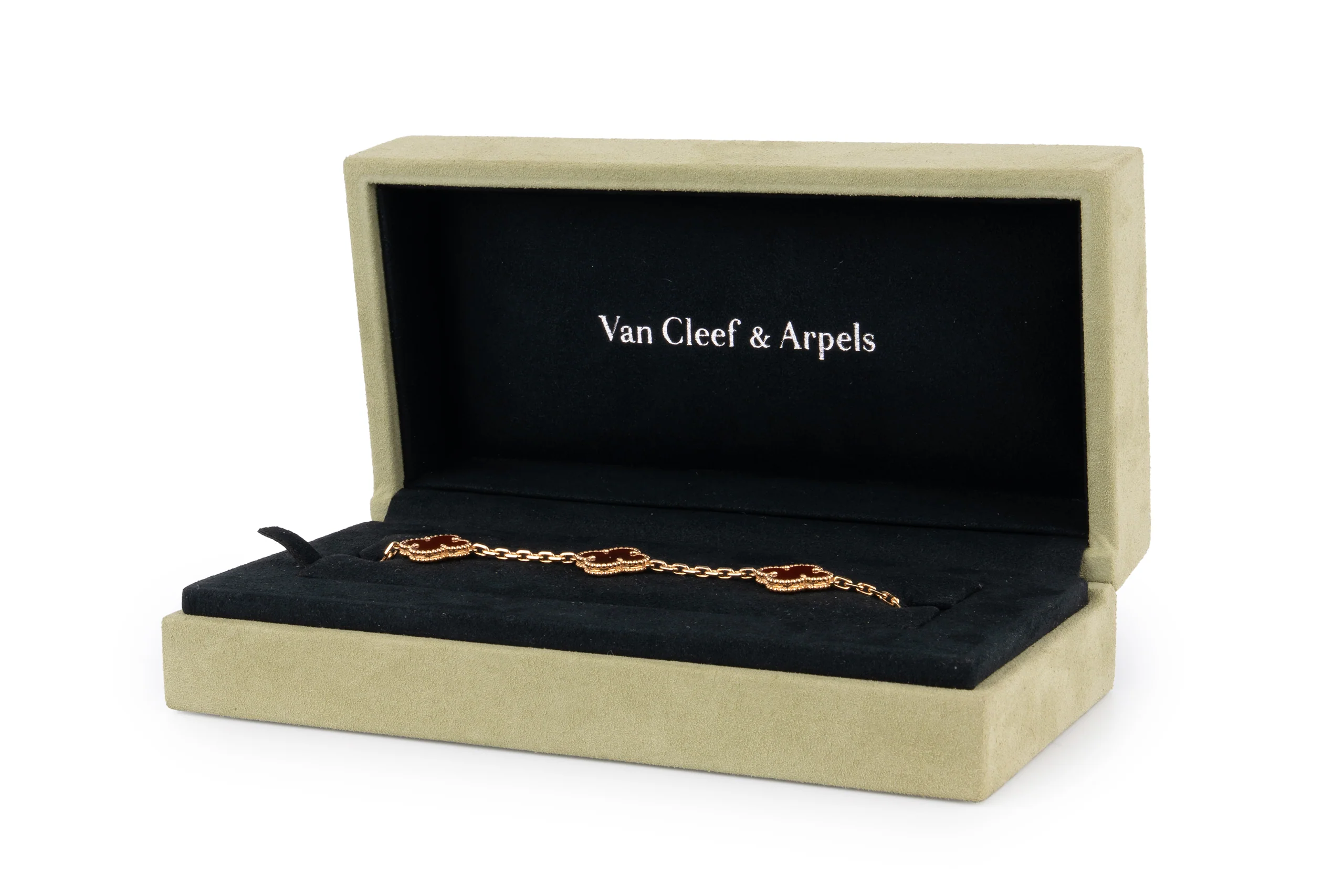 Van Cleef Alhambra Bracelet	5 Motifs	Carnelian	Yellow Gold - Image 7
