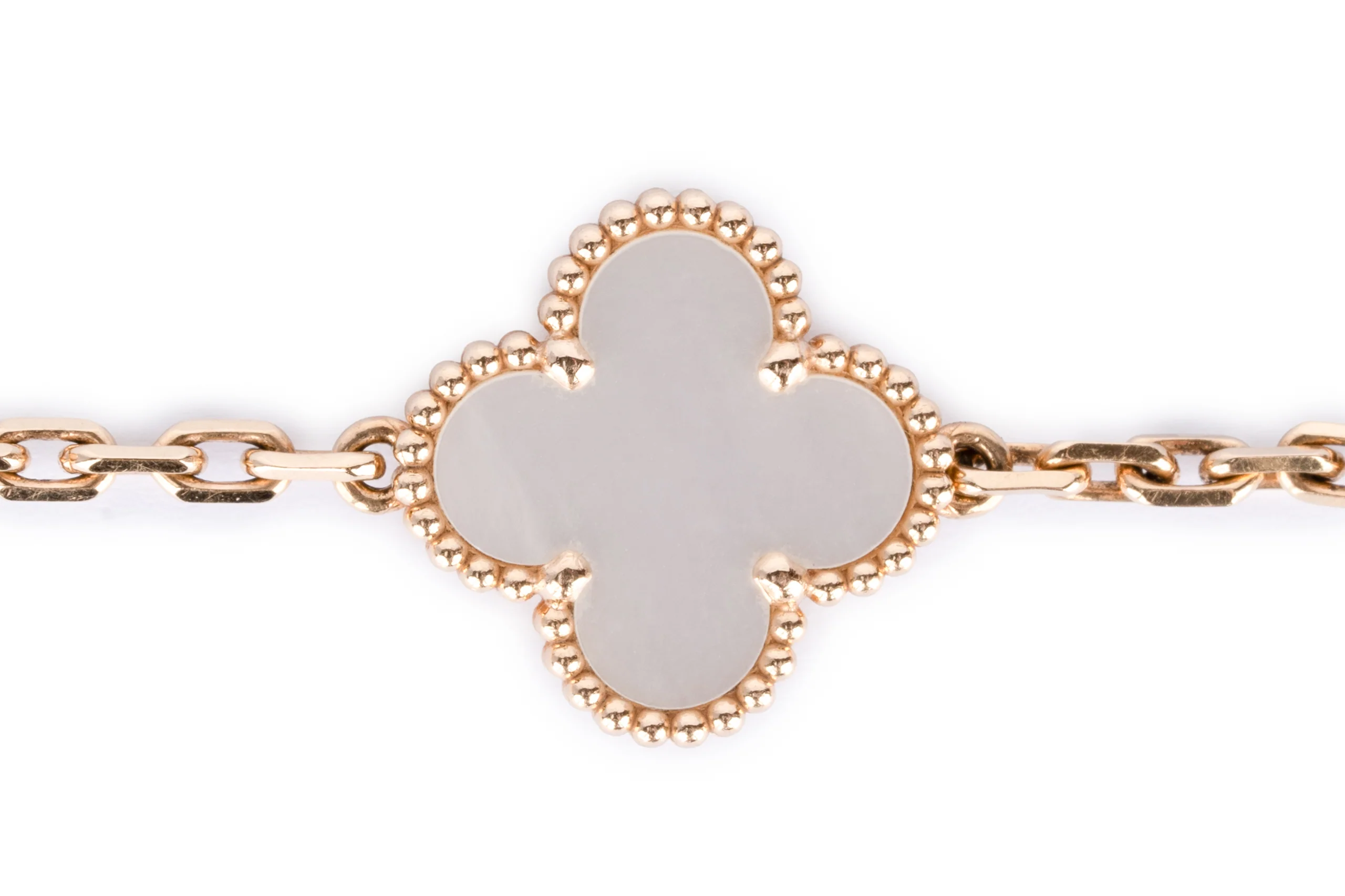 Van Cleef And Arpels Alhambra Vintage Bracelet Mother Of Pearl Yellow Gold - Image 2