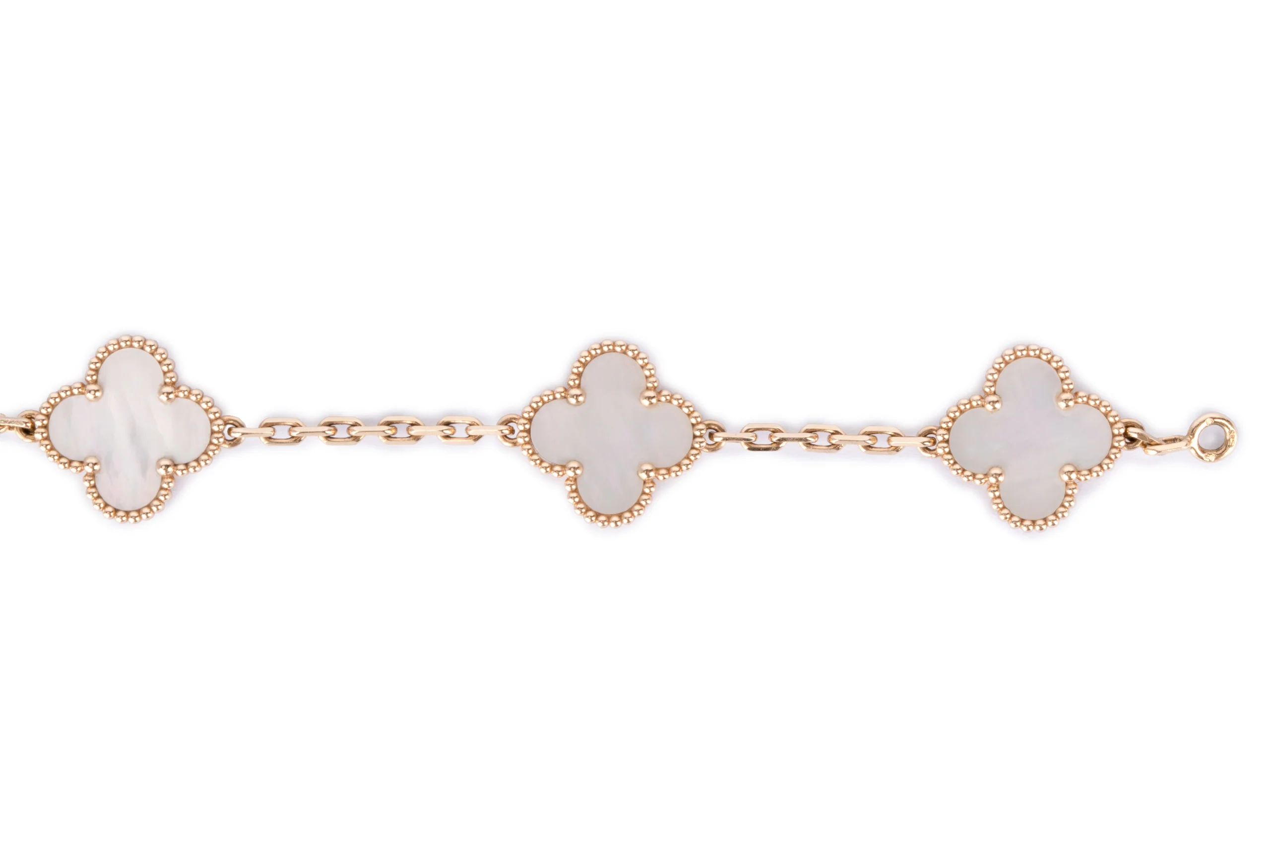 Van Cleef And Arpels Alhambra Vintage Bracelet Mother Of Pearl Yellow Gold - Image 4