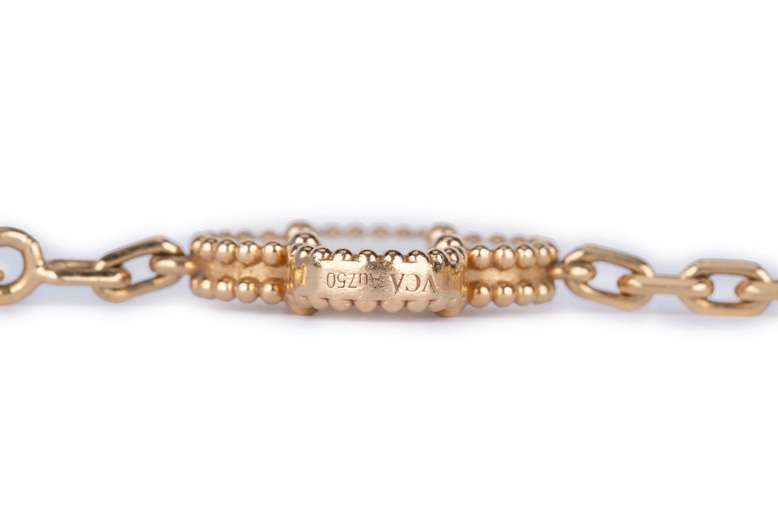 Van Cleef And Arpels Alhambra Vintage Bracelet Mother Of Pearl Yellow Gold - Image 5