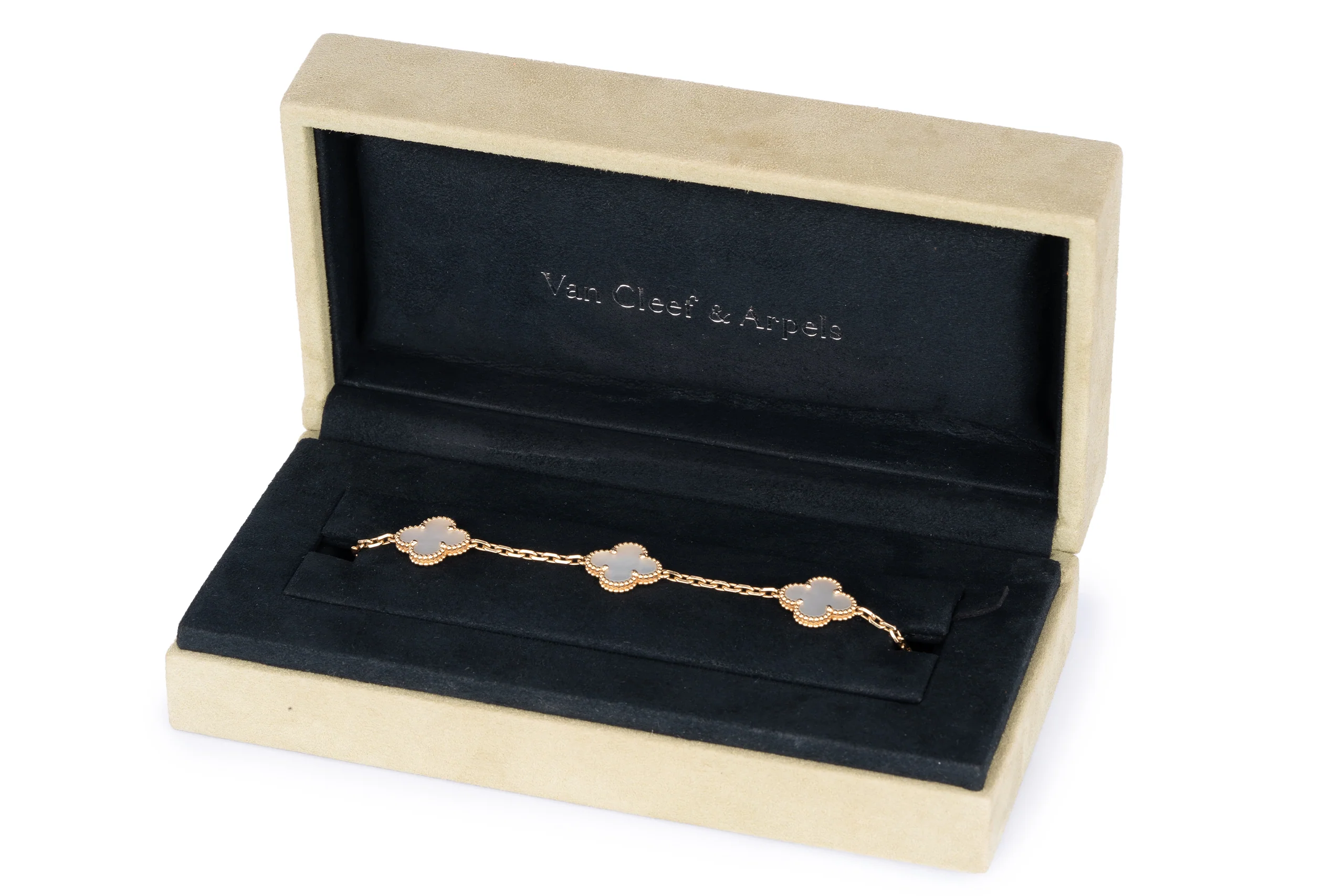 Van Cleef And Arpels Alhambra Vintage Bracelet Mother Of Pearl Yellow Gold - Image 6