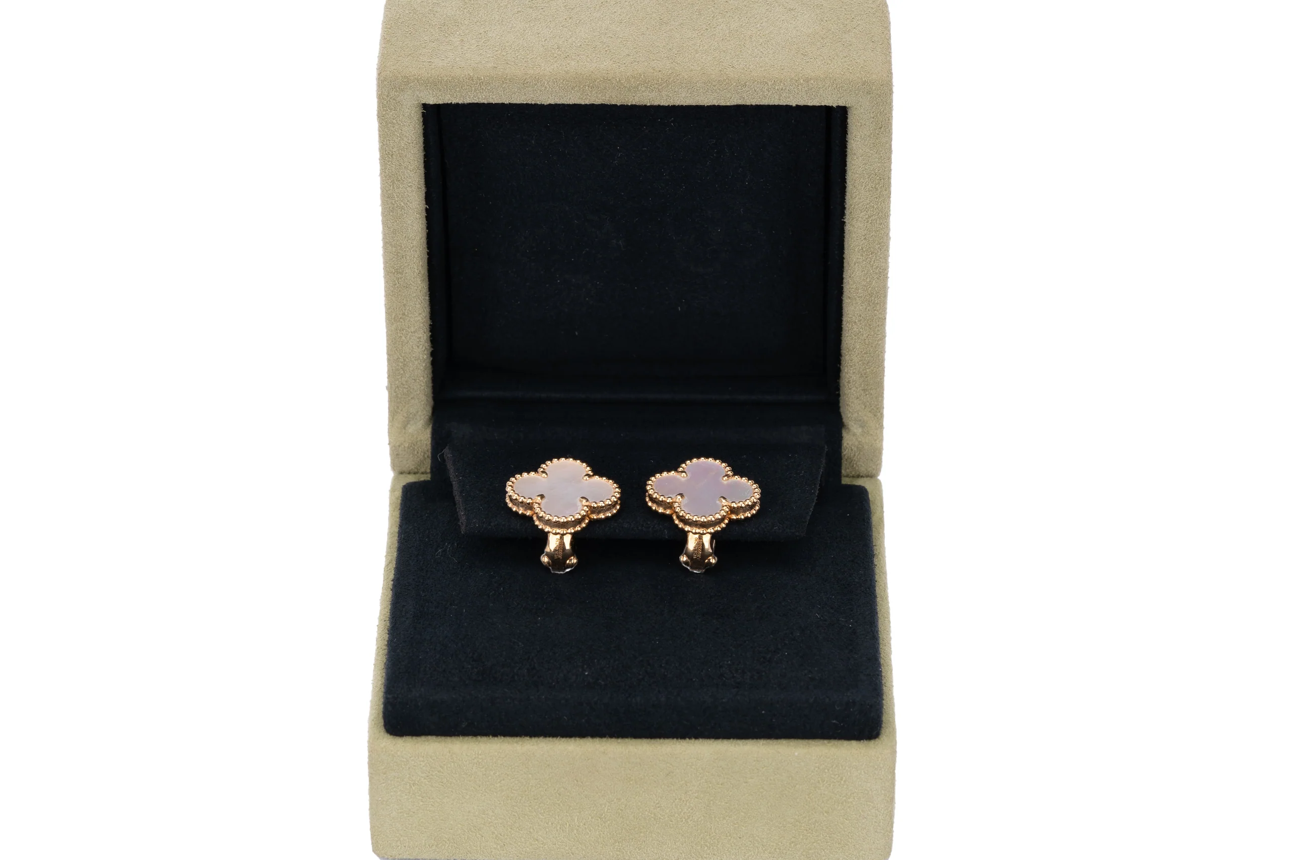 Van Cleef And Arpels Alhambra Vintage Earrings Mop Yellow Gold - Image 8