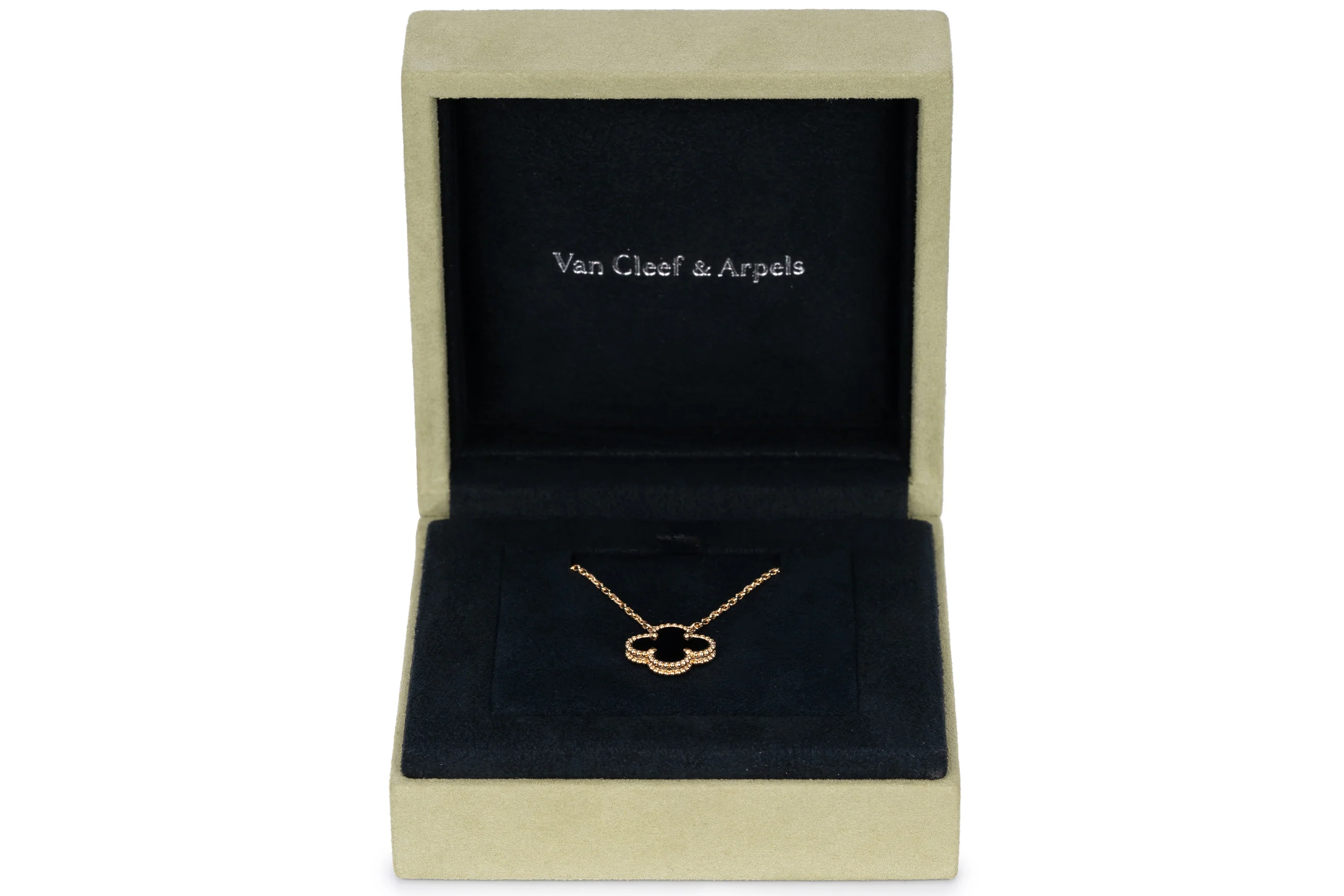 Van Cleef And Arpels Alhambra Vintage Pendant Onyx Yellow Gold 2024 - Image 6