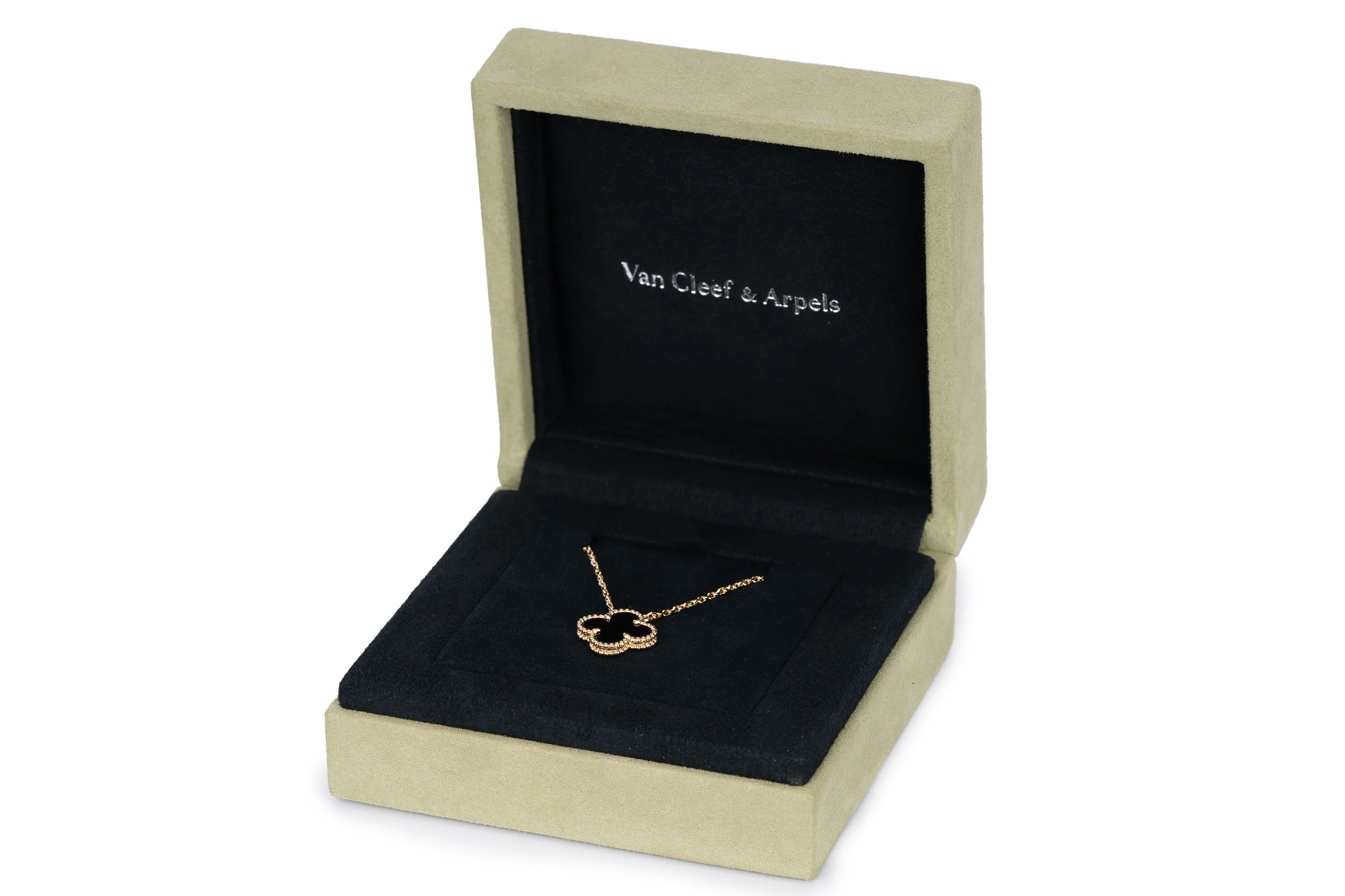 Van Cleef And Arpels Alhambra Vintage Pendant Onyx Yellow Gold 2024 - Image 7