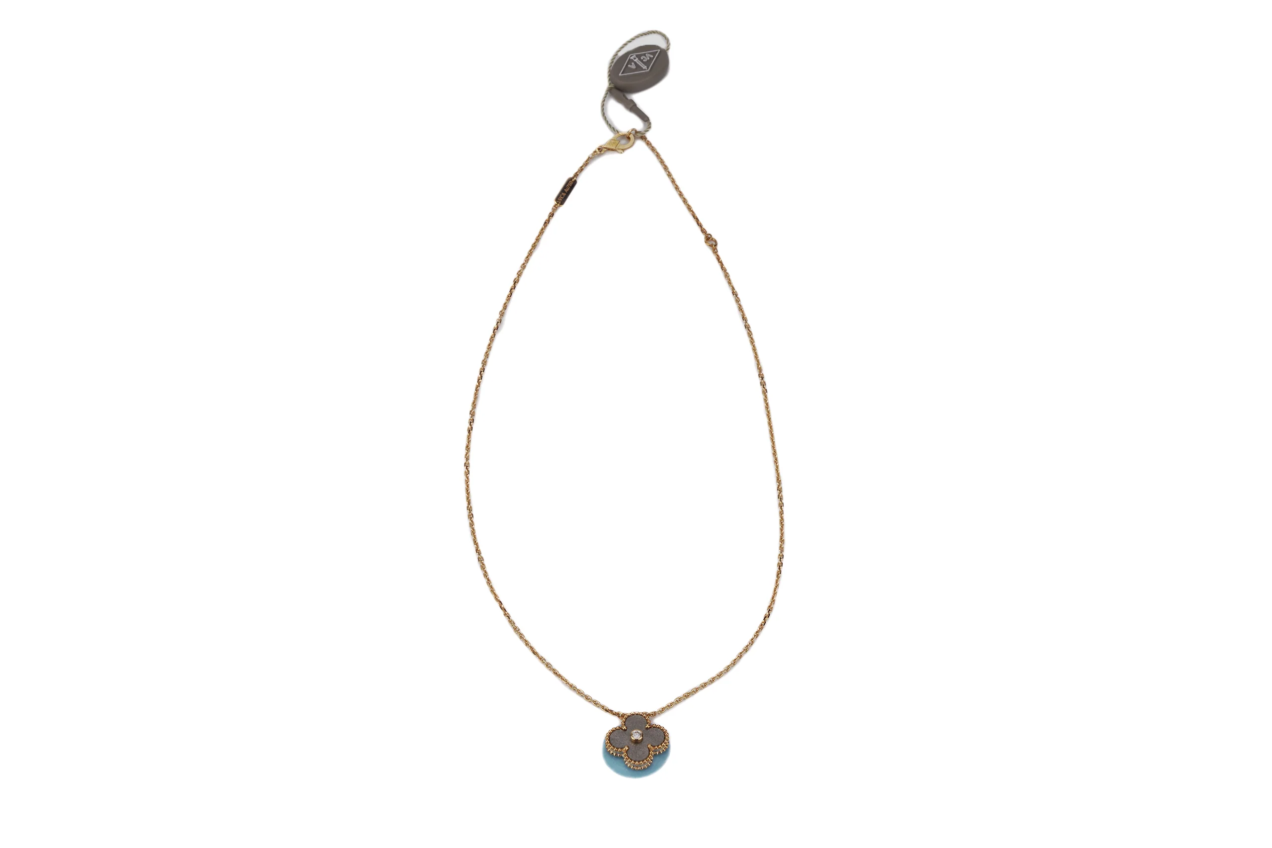 Van Cleef And Arpels Holiday Pendant Vintage Obsidian Rose Gold Diamond