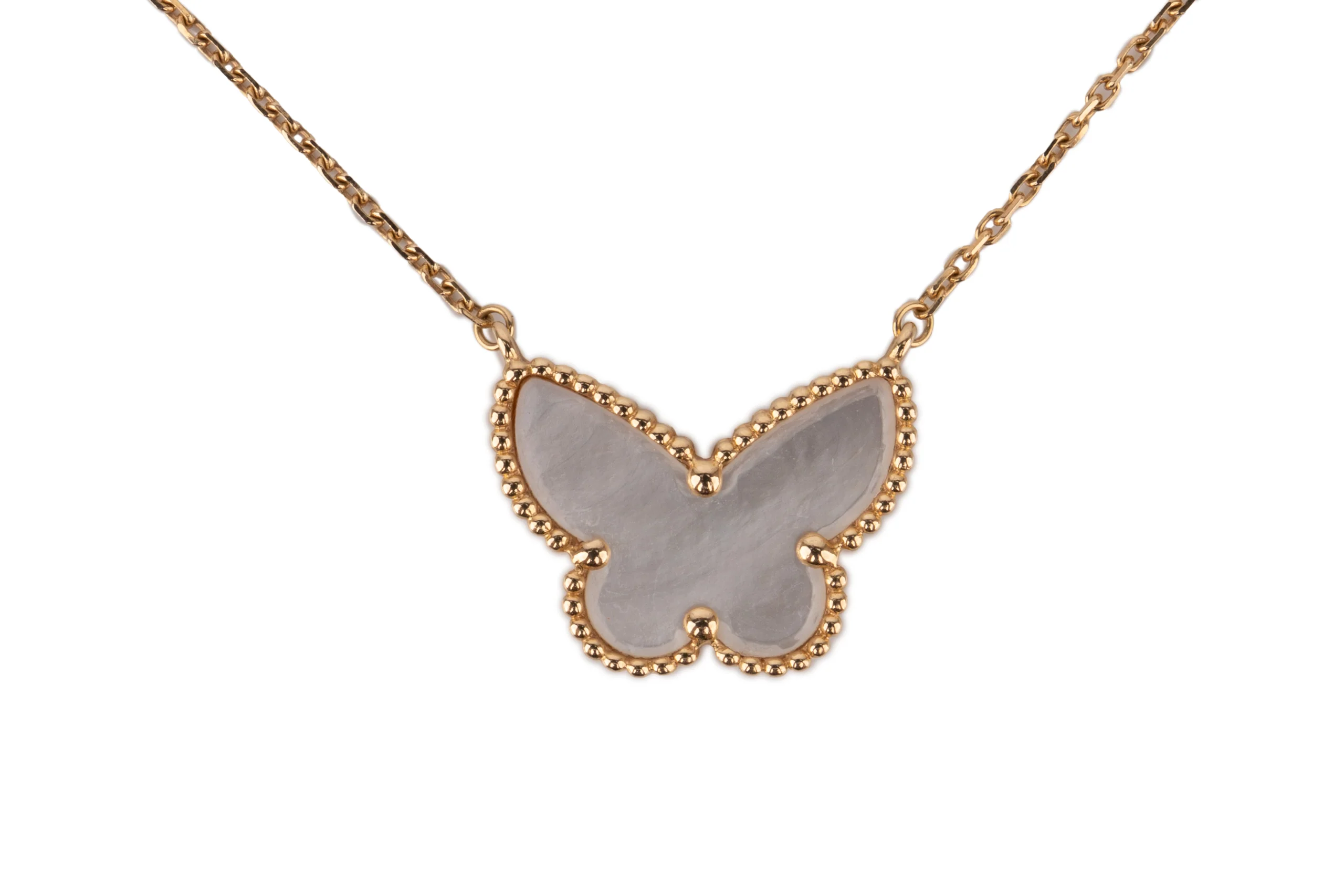 Van Cleef And Arpels  Lucky Alhambra Necklace		1 Motif	Mop	Yellow Gold