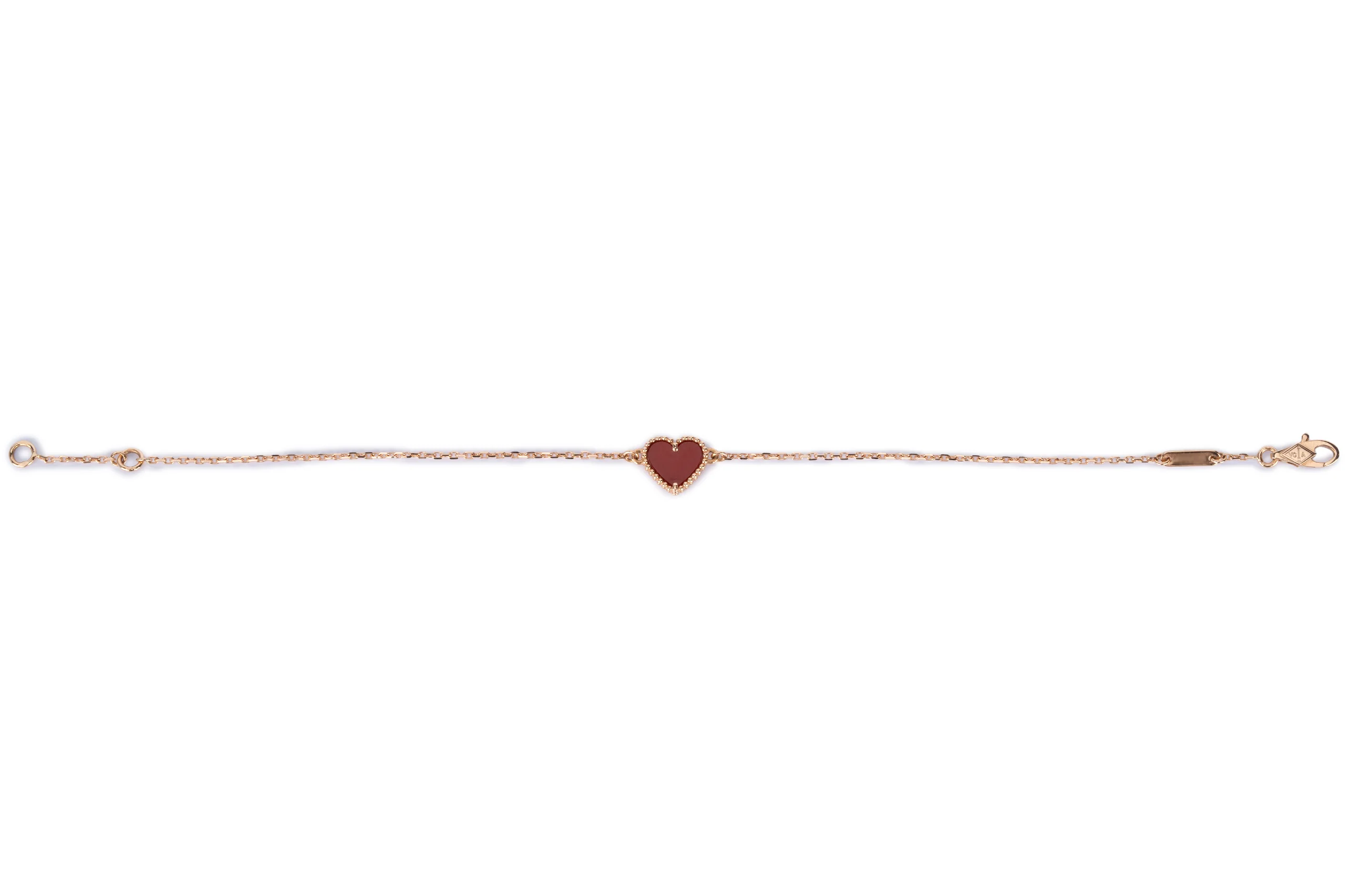 Van Cleef And Arpels Sweet Hearts Bracelet Carnelian Rose Gold - Image 2