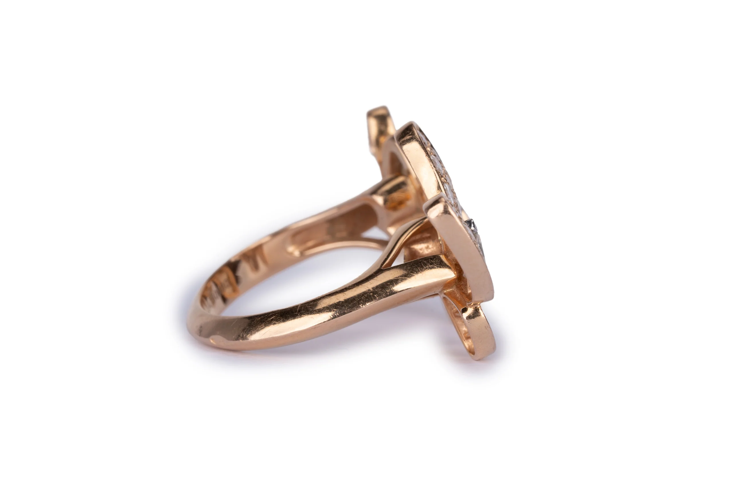 Van Cleef And Arpels Two Butterfly Between The Finger Ring Diamond Mother Of Pearl Rose Gold - Image 4