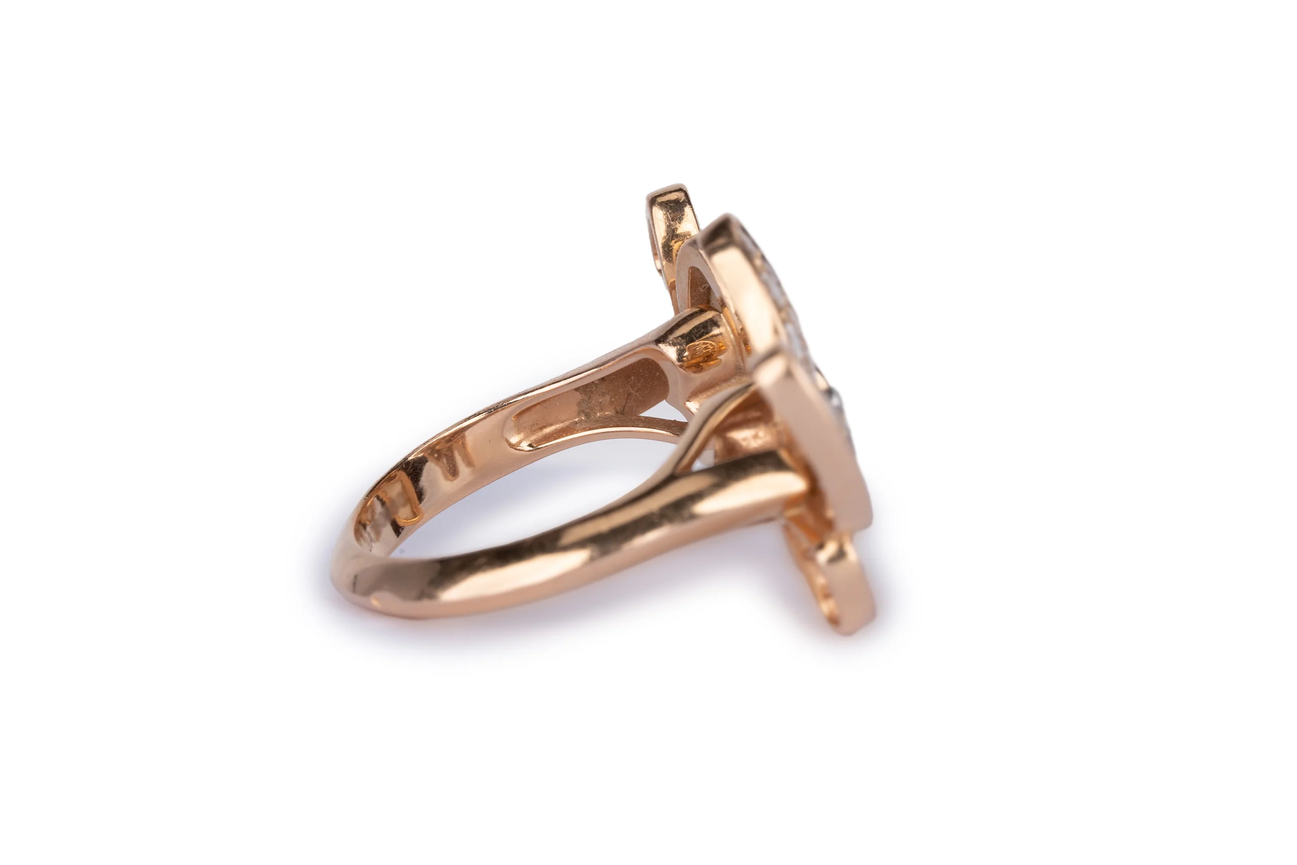 Van Cleef And Arpels Two Butterfly Between The Finger Ring Diamond Mother Of Pearl Rose Gold - Image 5
