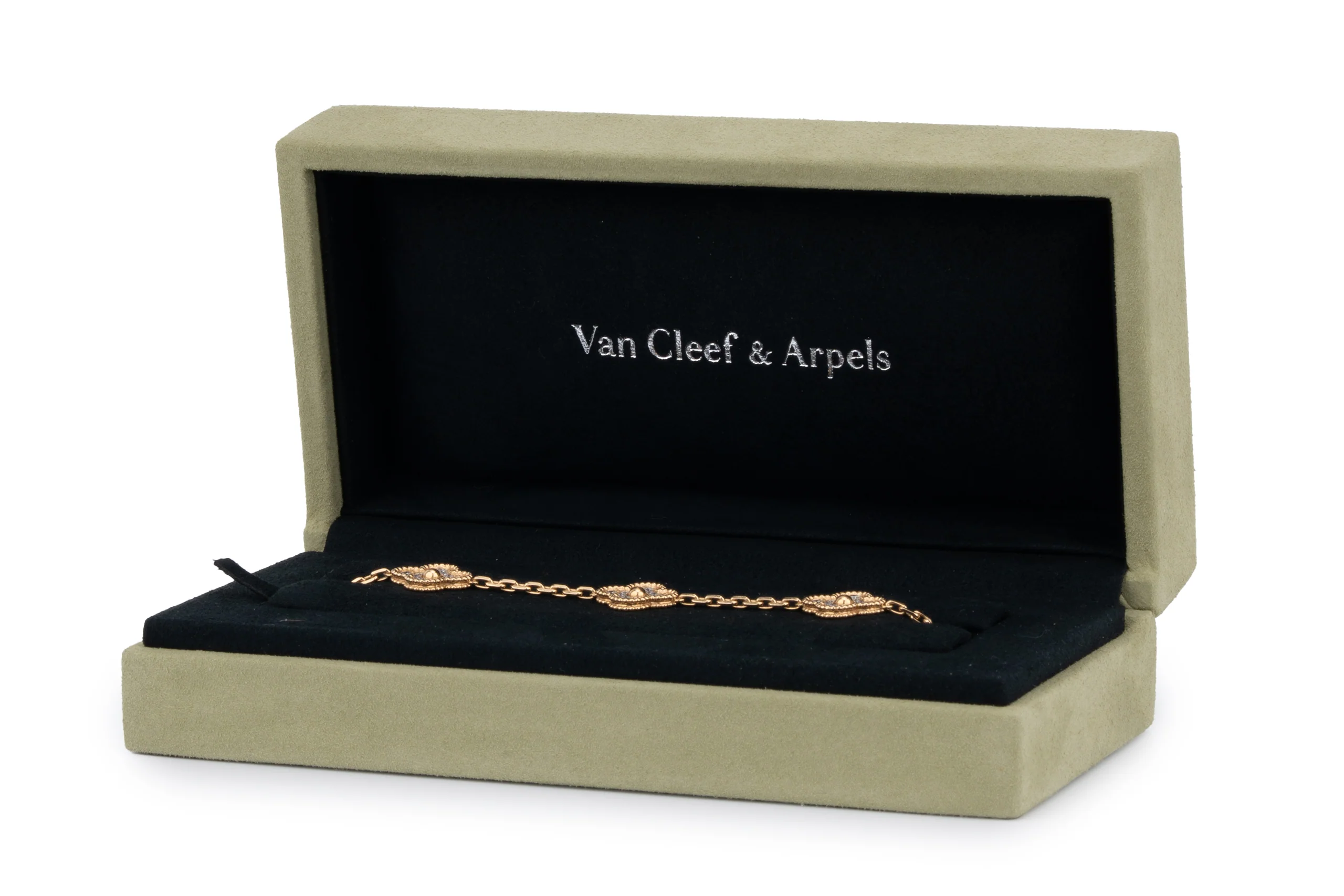 Van Cleef And Arpels Vintage Alhambra	Bracelet	5 Motif	Yellow Gold	Diamond - Image 7