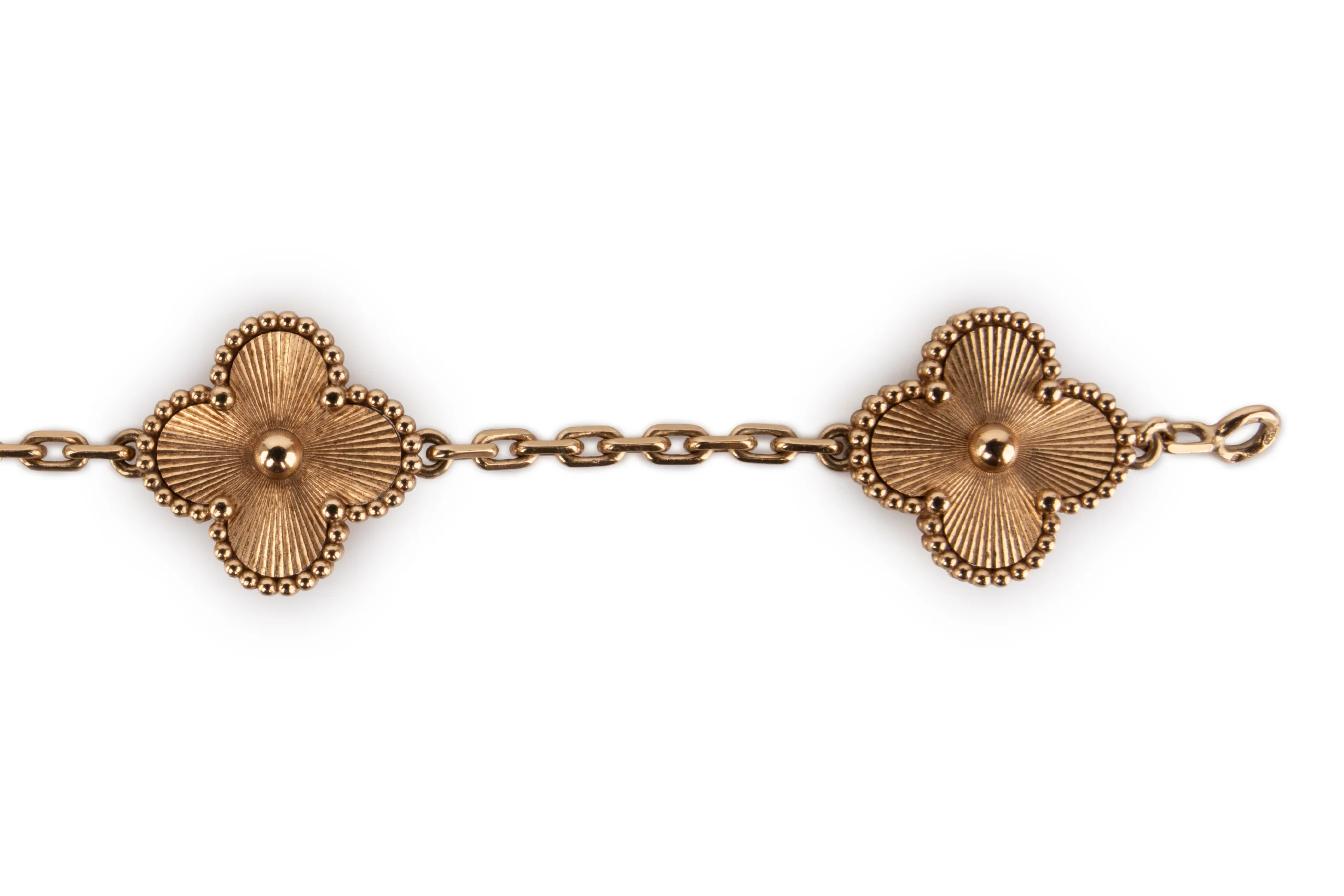 Van Cleef And Arpels Vintage Alhambra Bracelet	5 Motifs 	Guilloche 	Yellow Gold - Image 5