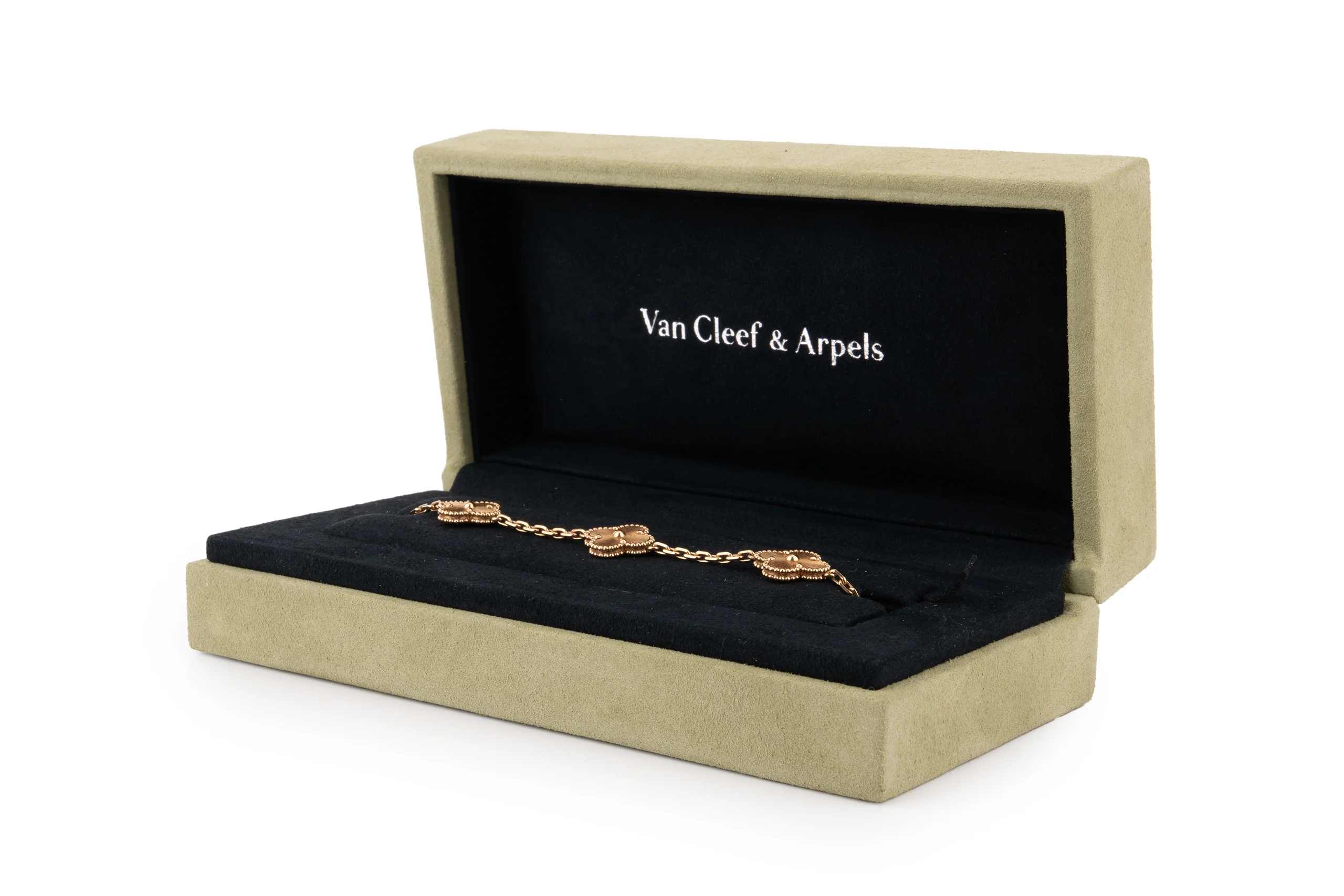 Van Cleef And Arpels Vintage Alhambra Bracelet	5 Motifs 	Guilloche 	Yellow Gold - Image 6