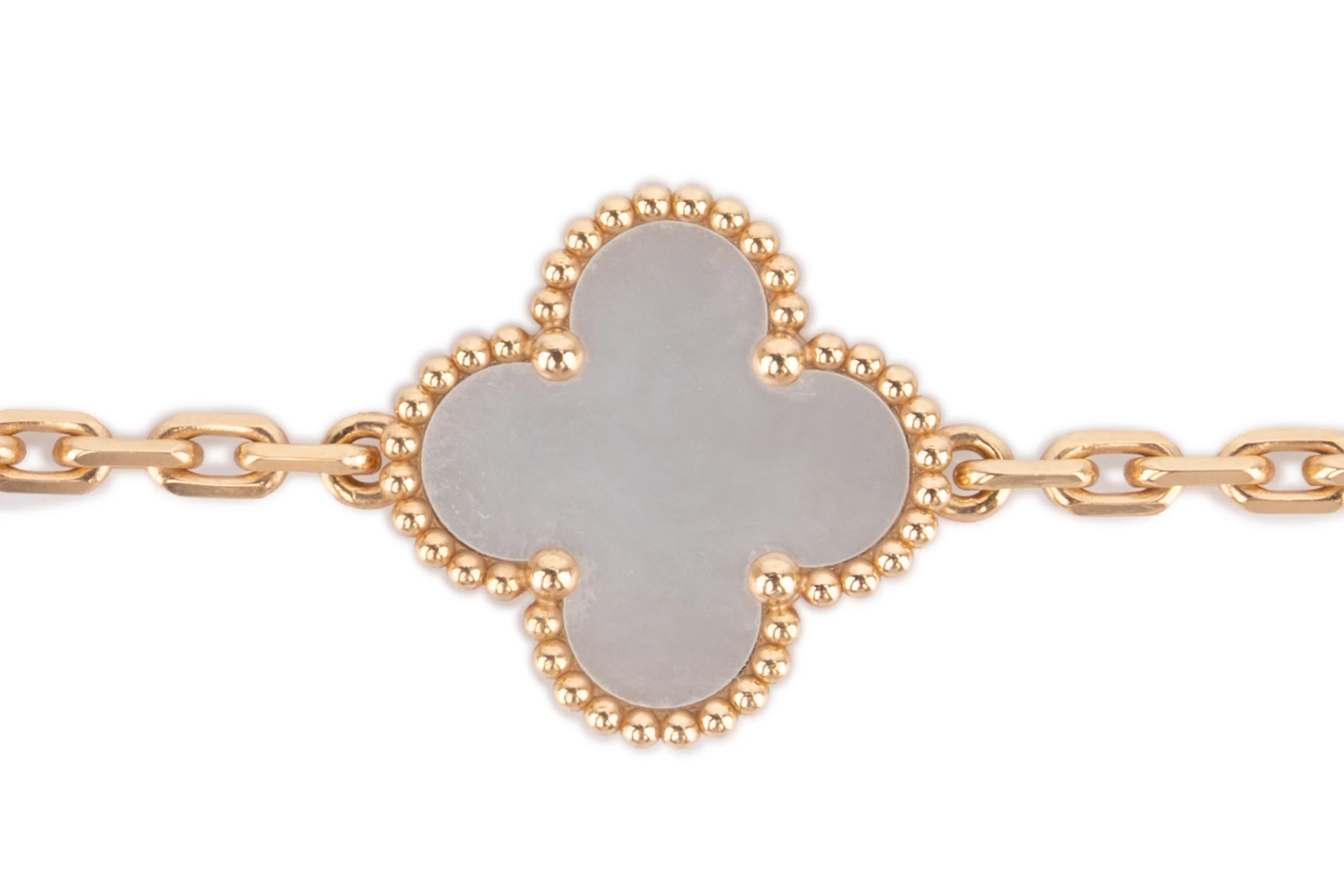 Van Cleef Vintage Alhambra Bracelet	5 Motifs Mop	Gold - Image 2