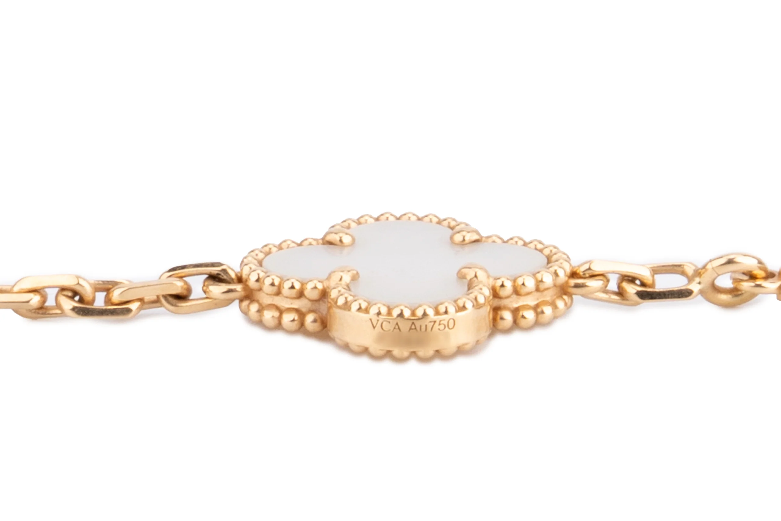 Van Cleef Vintage Alhambra Bracelet	5 Motifs Mop	Gold - Image 3
