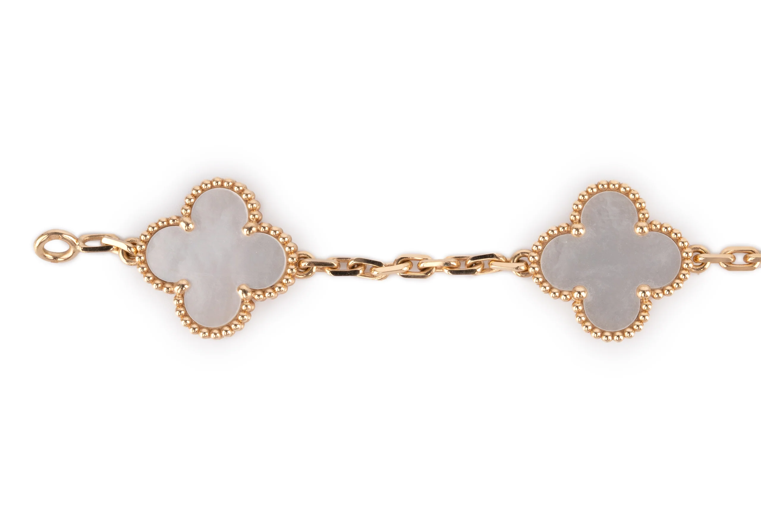 Van Cleef Vintage Alhambra Bracelet	5 Motifs Mop	Gold - Image 4