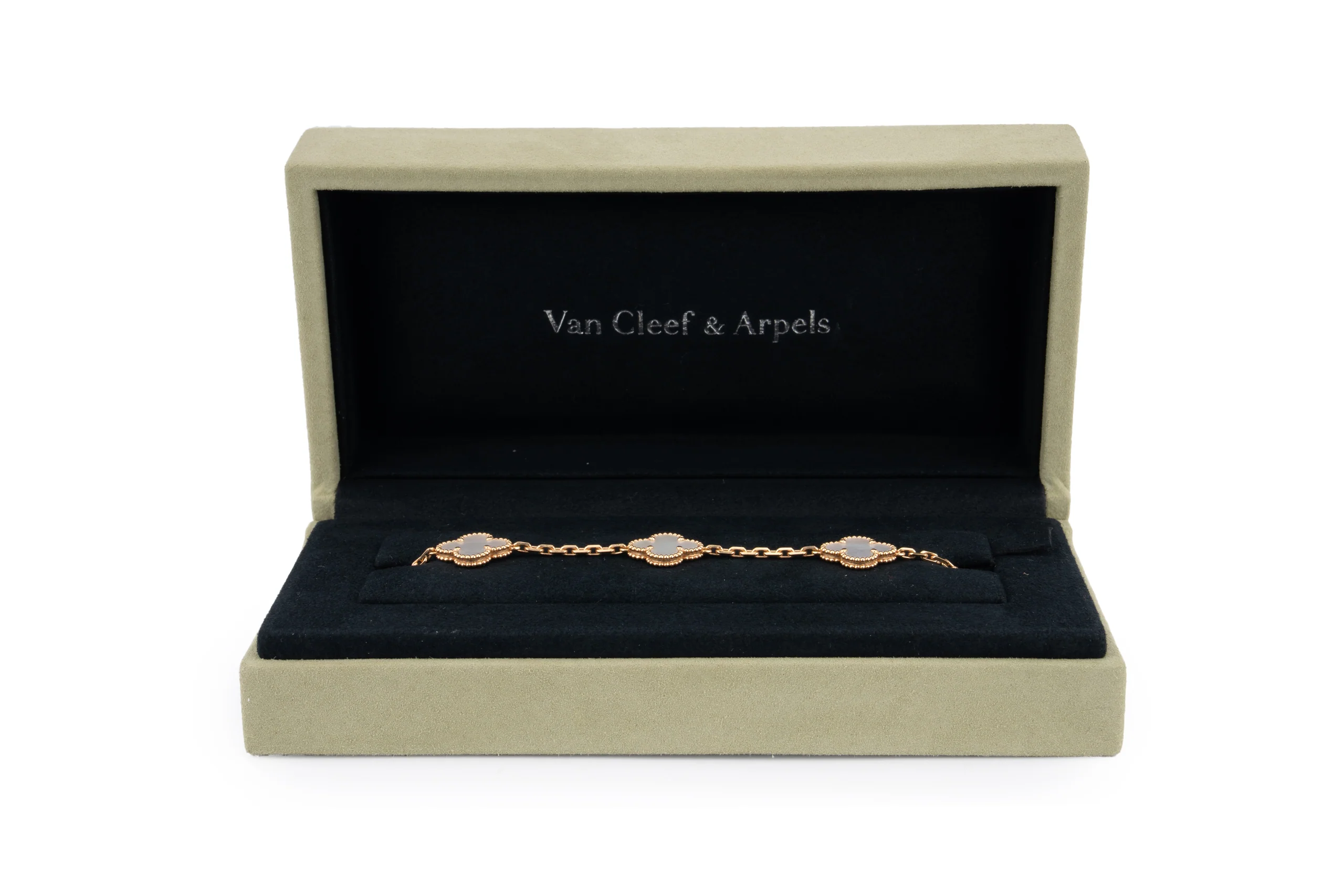 Van Cleef Vintage Alhambra Bracelet	5 Motifs Mop	Gold - Image 6