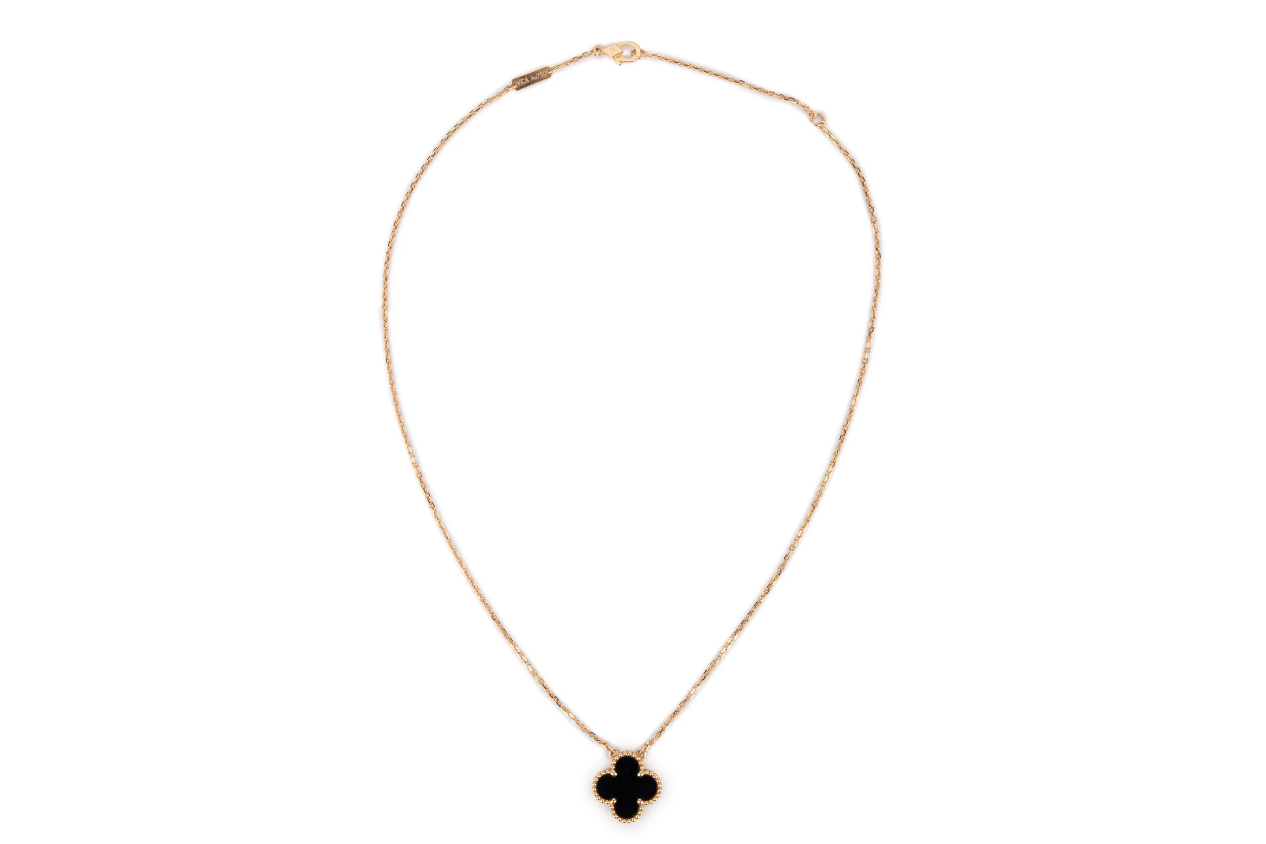Vintage Alhambra Necklace	Onyx	Yellow Gold - Image 2