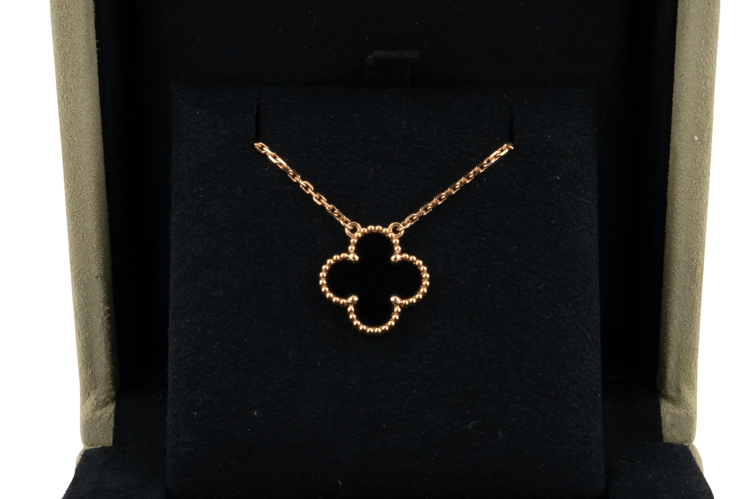 Vintage Alhambra Necklace	Onyx	Yellow Gold - Image 5